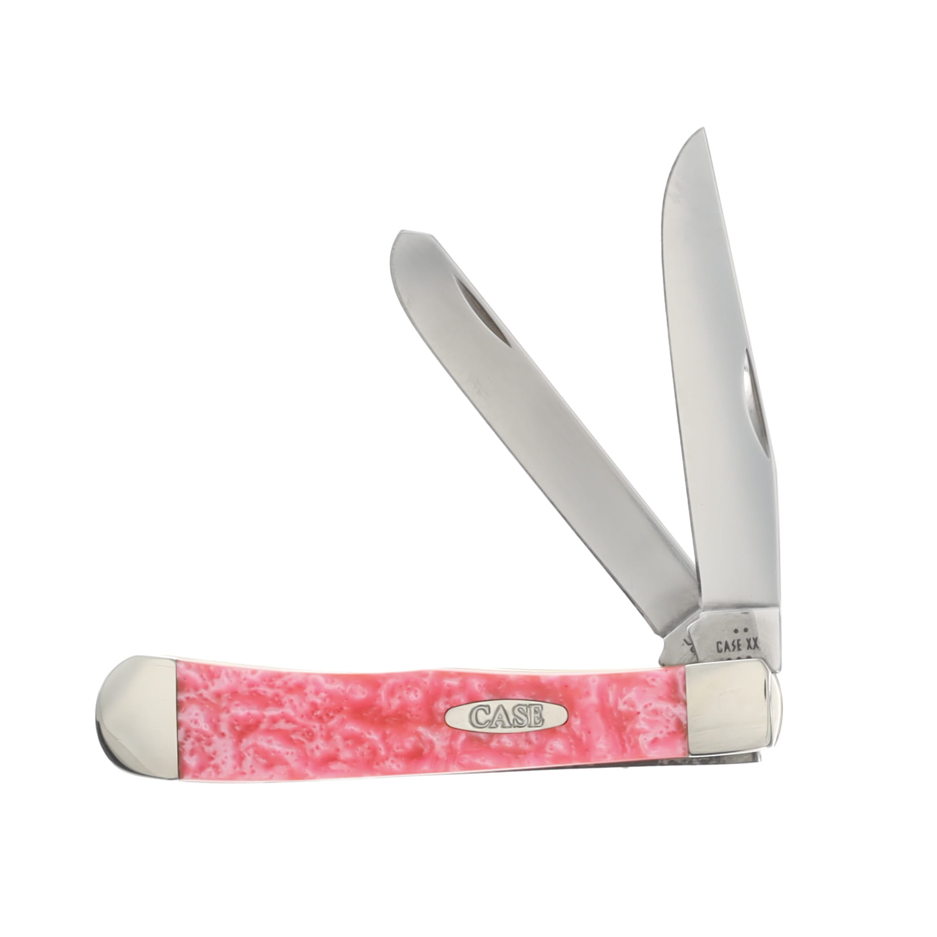 Case XX Pink Salmon Mica Pearl Corelon Trapper Folding Knife CA6073PS View 1