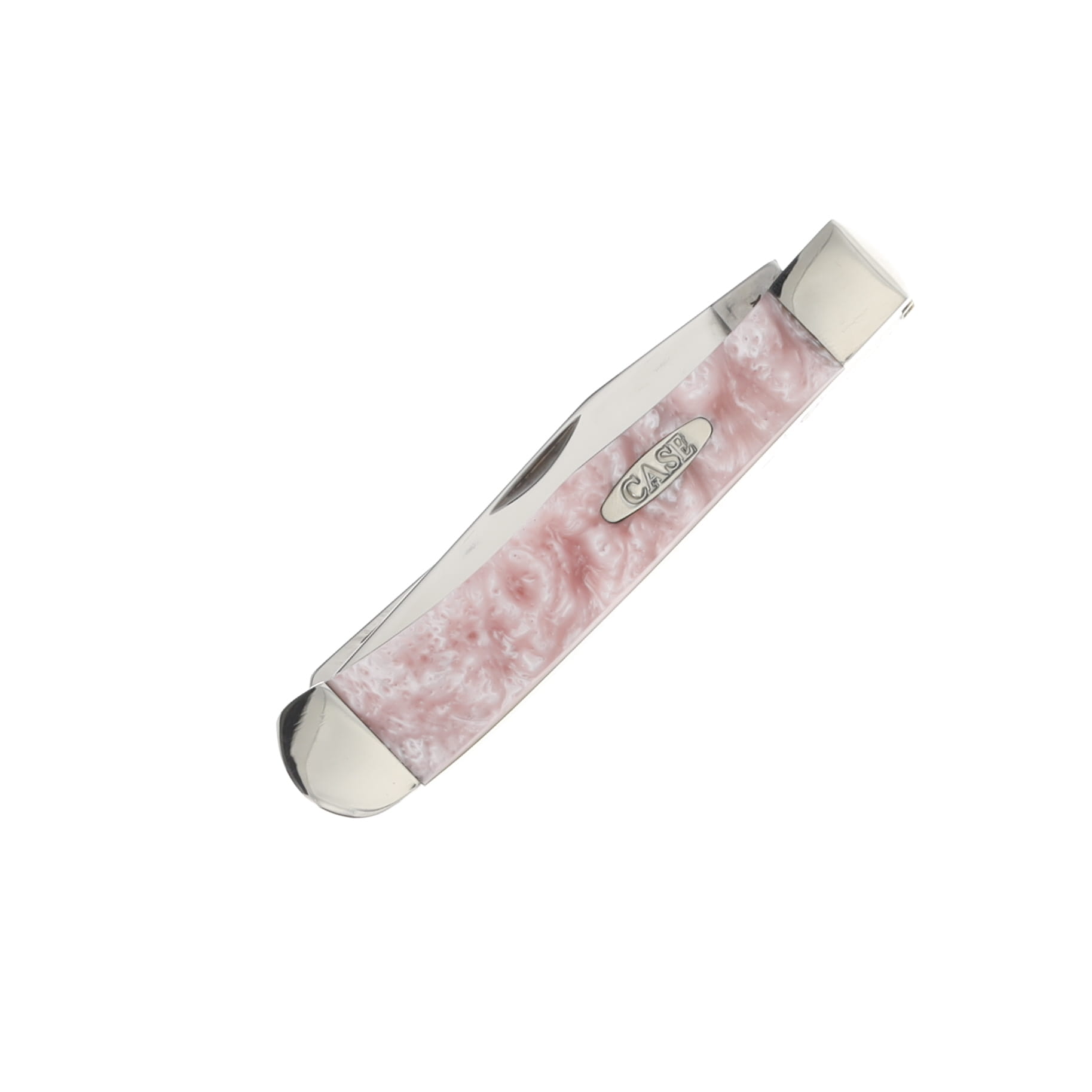 Case XX Pink Cloud Mica Pearl Corelon Trapper Folding Knife CA6073PC View 4