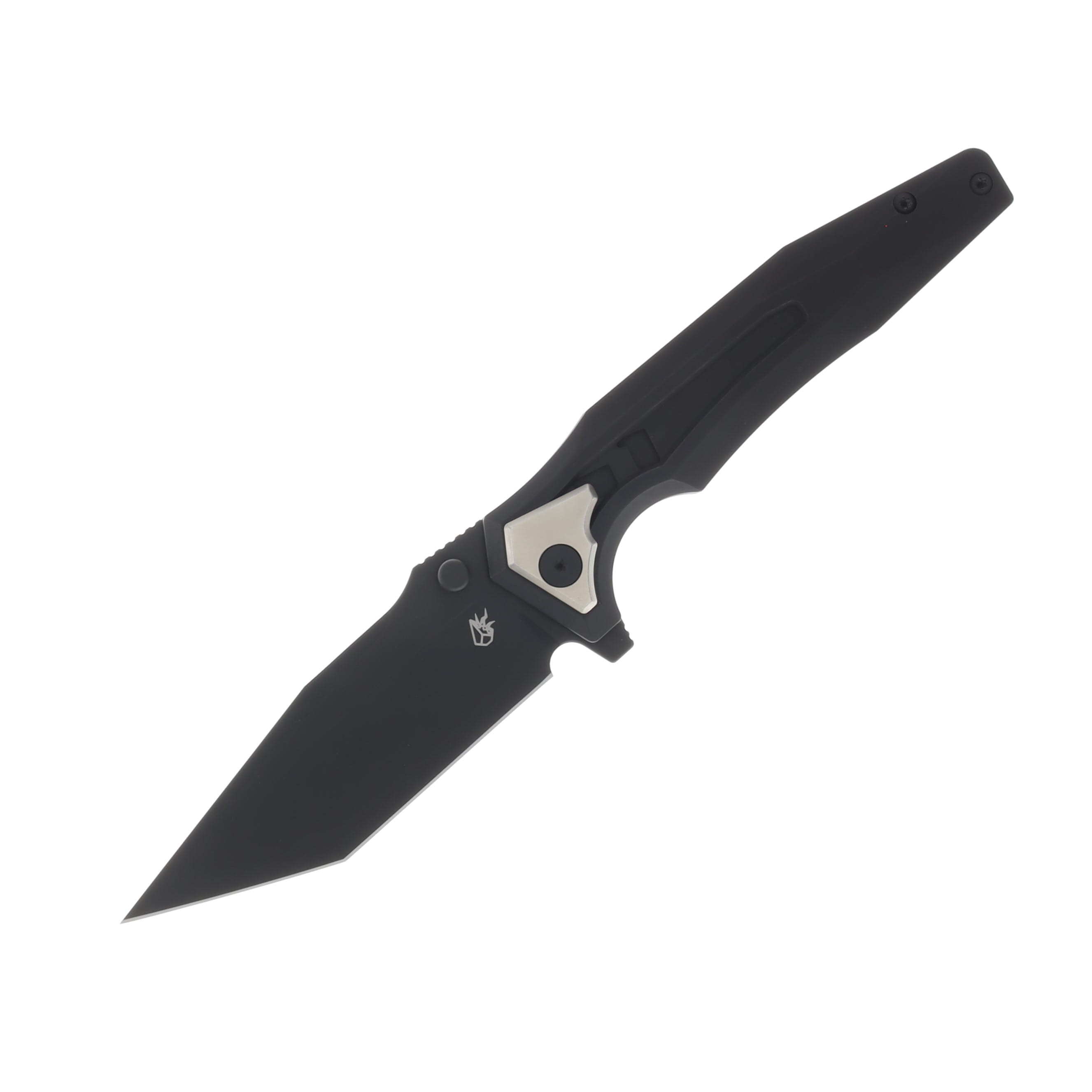 Arcane Design THE CREATURE Folding Knife 3.75 Inch Plain Black Tanto ADCTBSC View 1