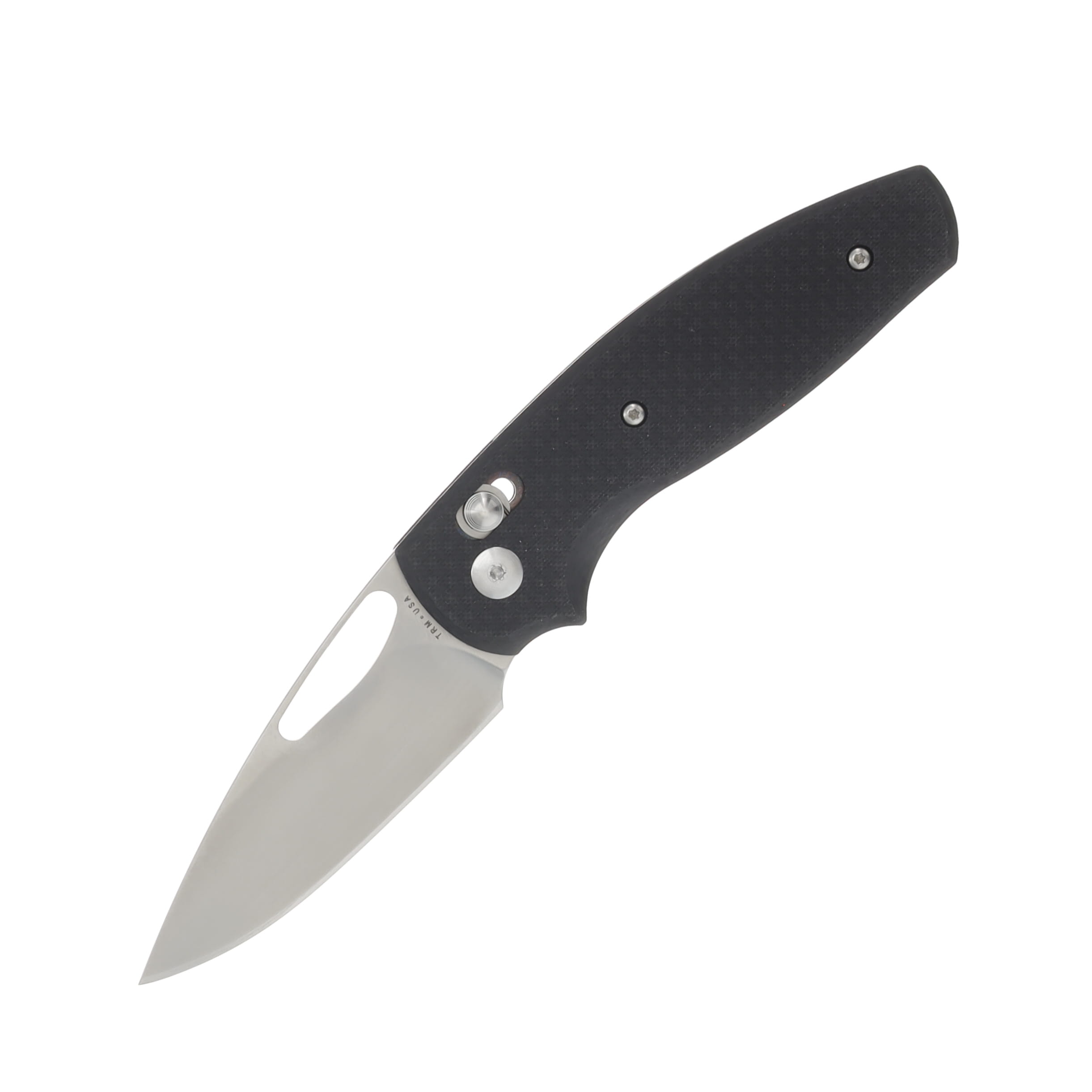 Three Rivers Bulldog Rev B Carbon Fiber Flat 2.95in Plain Tumbled Drop Point TRM08 View 1