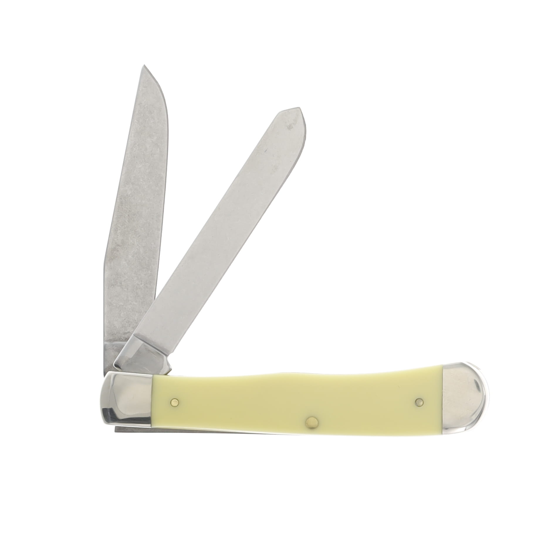 Case XX Smooth Yellow Delrin Raccoon Trapper Folding Knife CA80161CN View 2