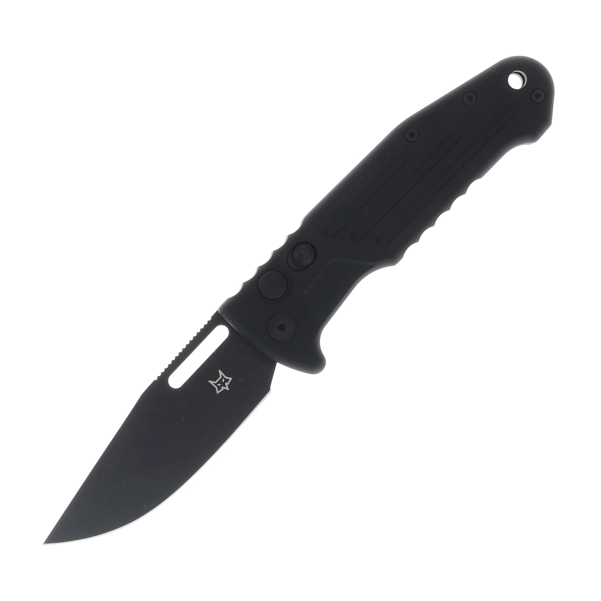 Fox Knives New Smarty Automatic Knife Black N690 Clip Point/Black Aluminum FX-503ALB View 1