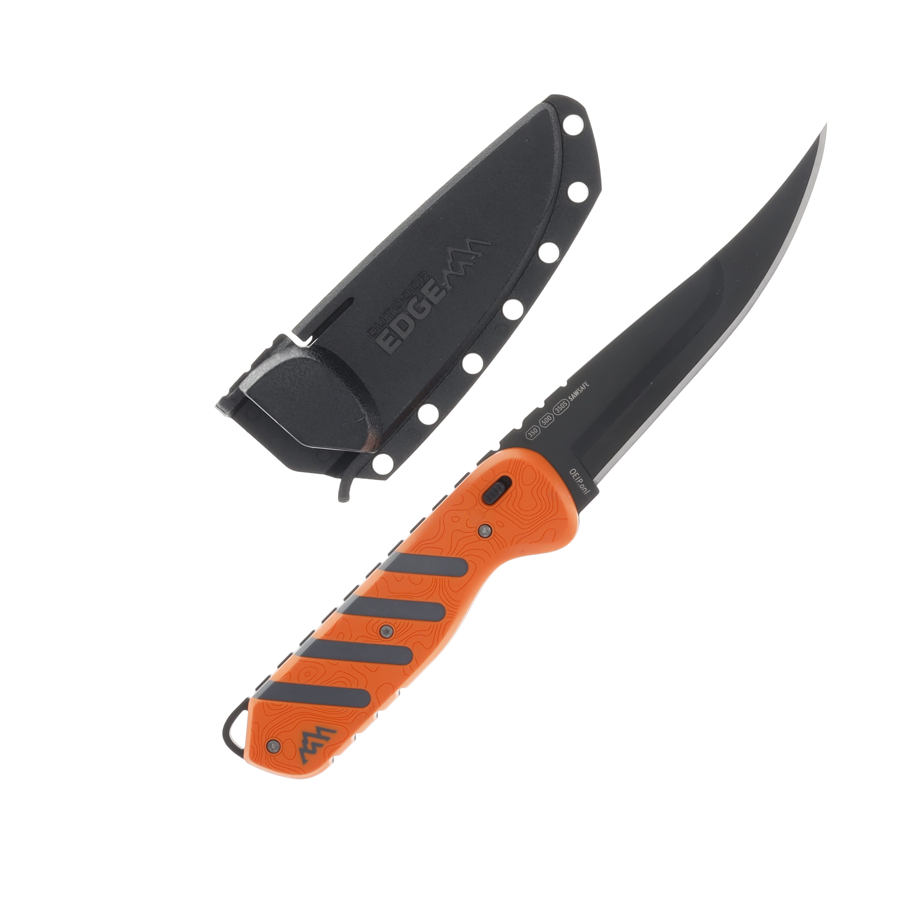 Outdoor Edge Razor HTX Orange - Gray 3.5” Plain Black Oxide Drop Point OEHTX35B-6C View 4