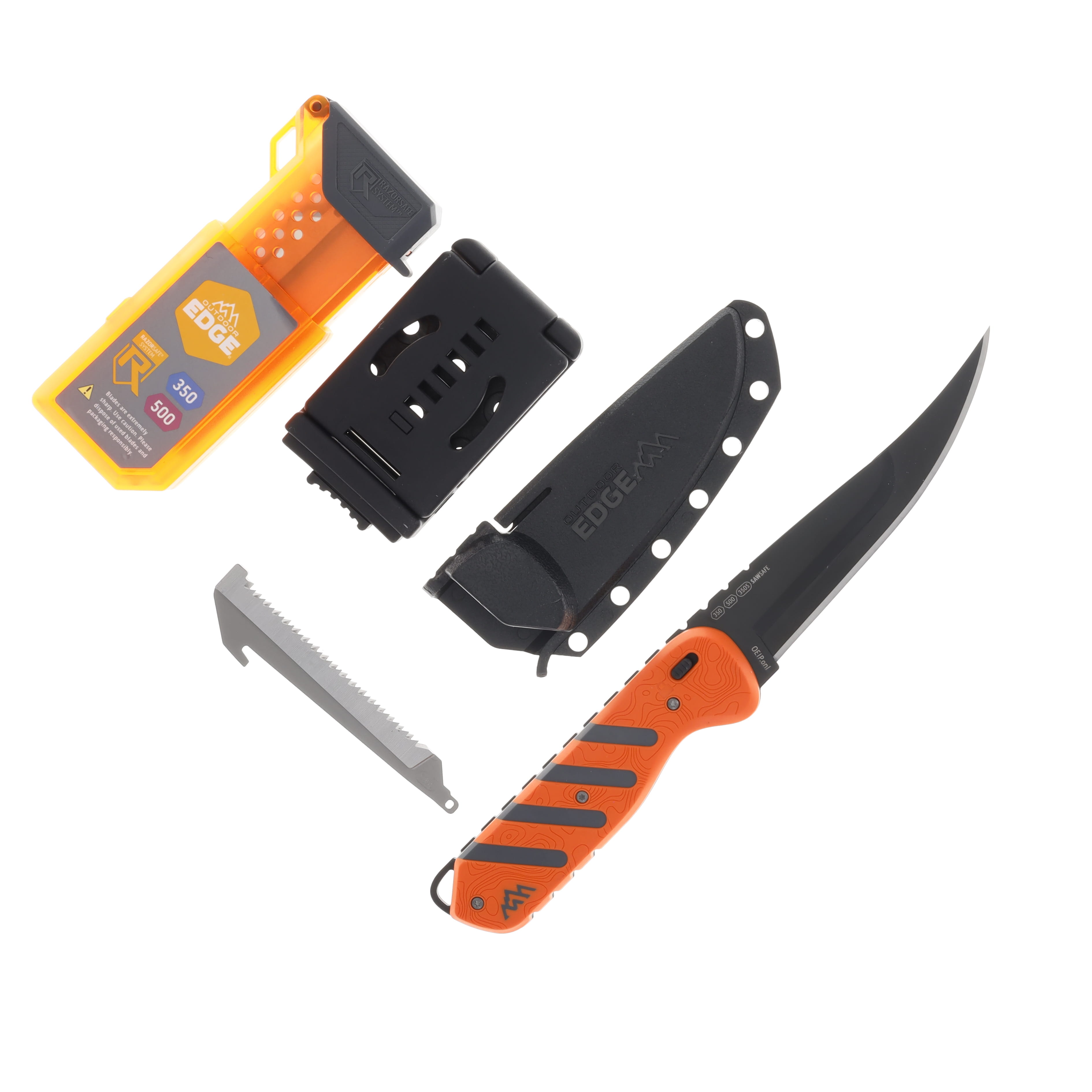 Outdoor Edge Razor HTX Orange - Gray 3.5” Plain Black Oxide Drop Point OEHTX35B-6C View 2
