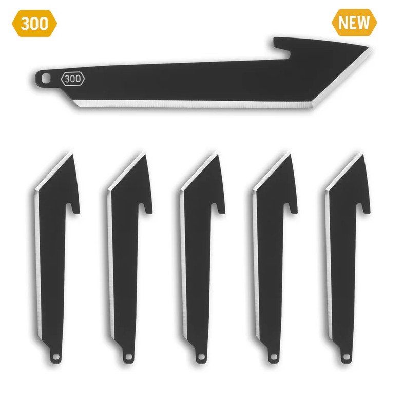 Outdoor Edge 3.0in Tanto Blade 6 Pack Black Replacement Blades OERRT30K-6C View 1