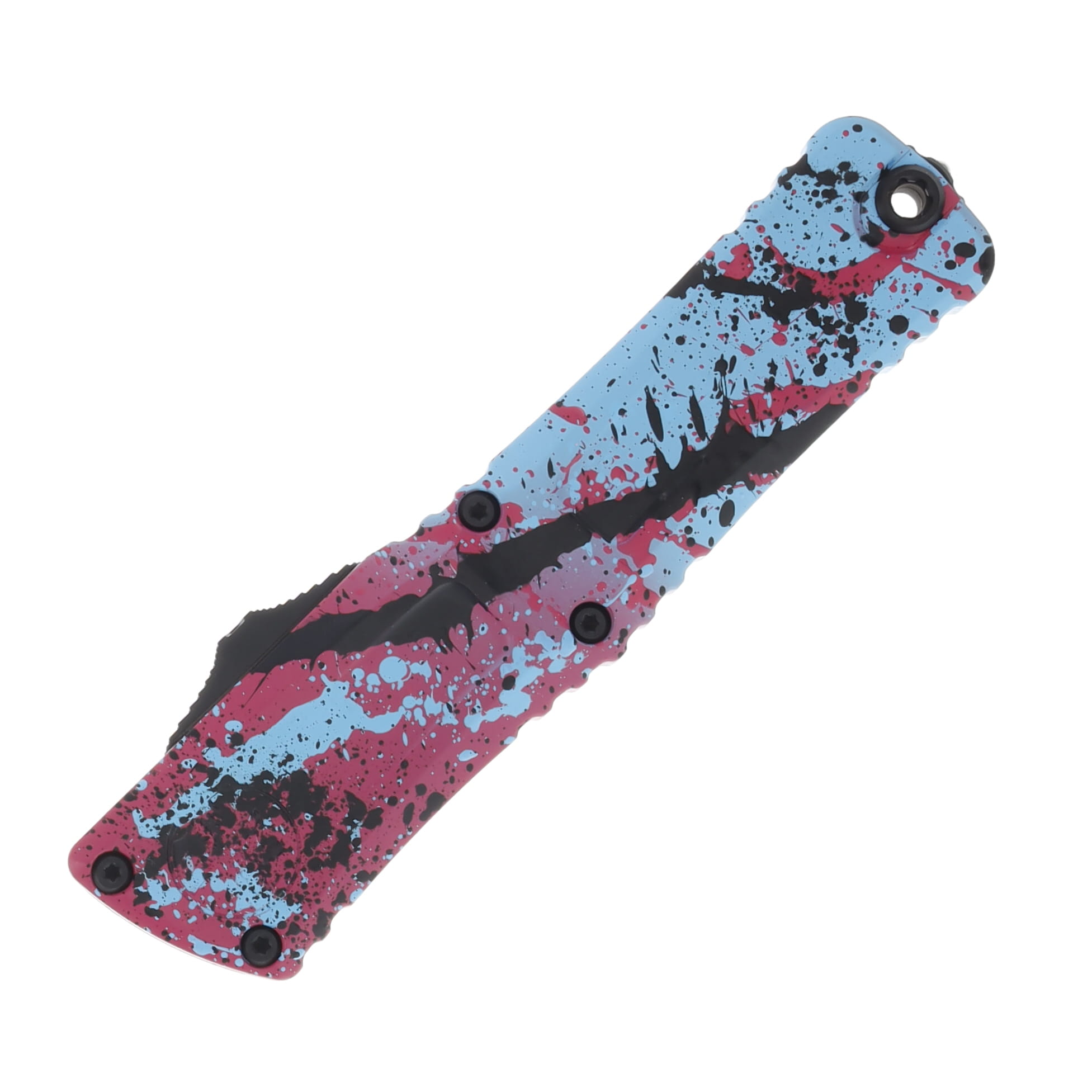 Microtech Combat Troodon Gen III D/E standard Light Blue Pink Black Spatter AUMT11421LBPK BKSPLS View 3