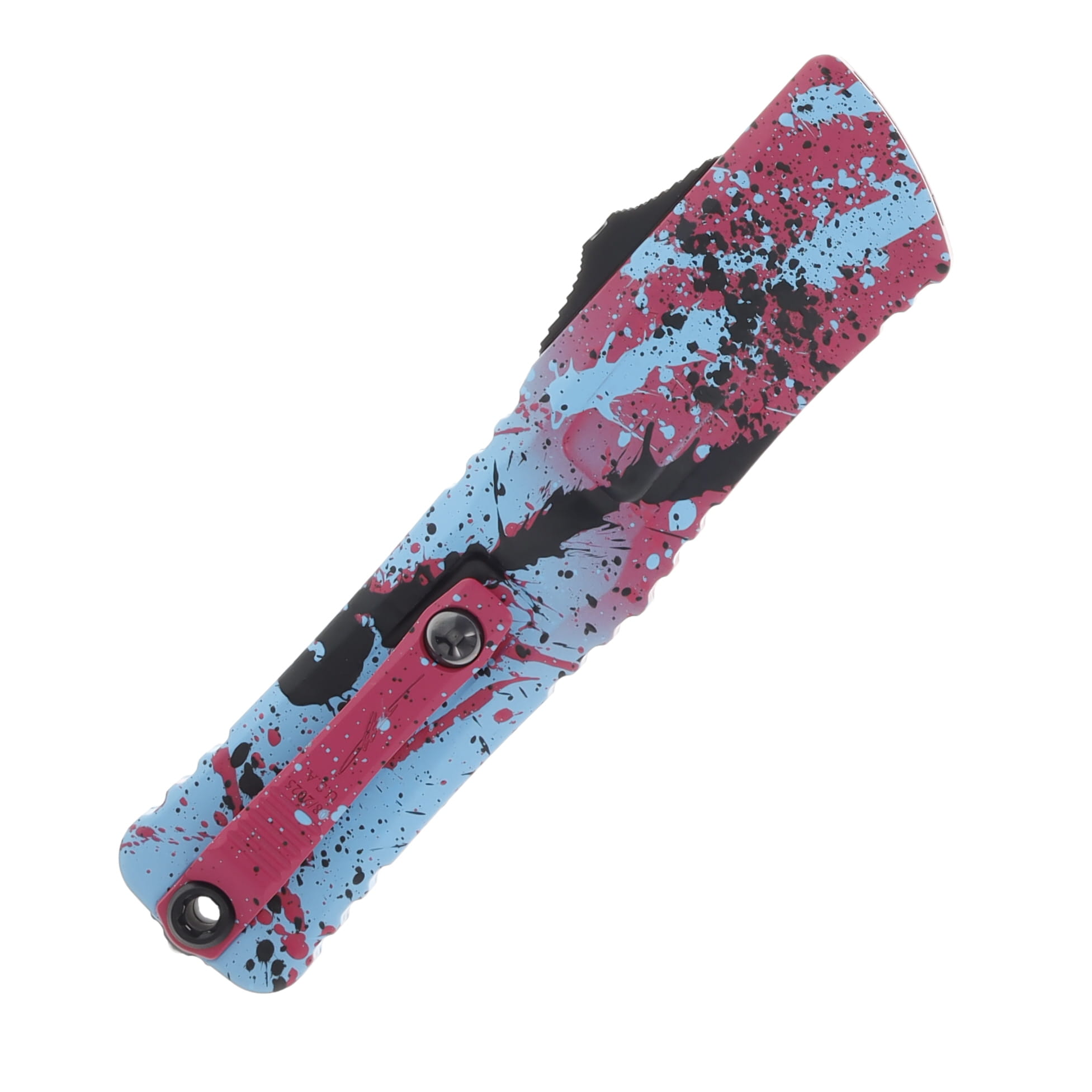 Microtech Combat Troodon Gen III D/E standard Light Blue Pink Black Spatter AUMT11421LBPK BKSPLS View 4
