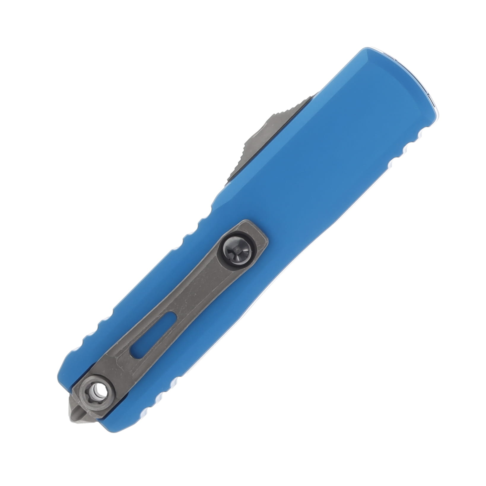 Microtech UTX-85 Gen IV D/E Apocalyptic Part Serrated Blue AUMT1232411APBL View 3