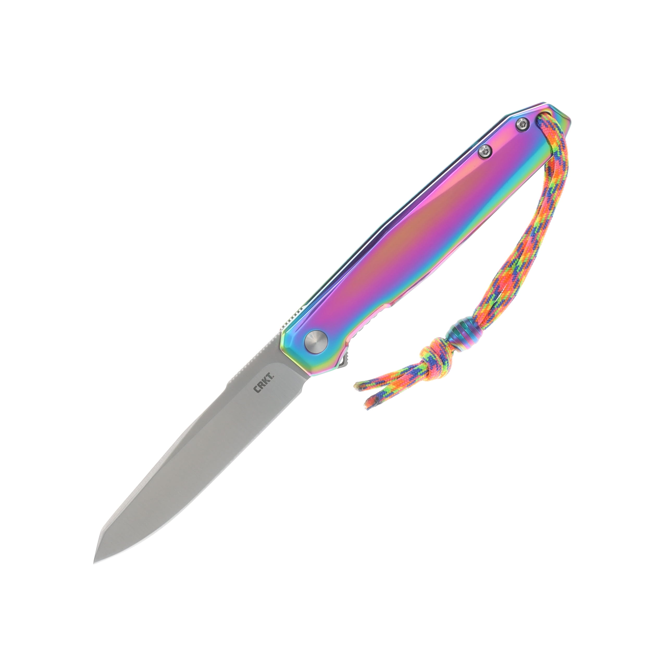 CRKT Facet Framelock Folding Knife Satin/Rainbow Ken Onion Design CRK230PXP View 1