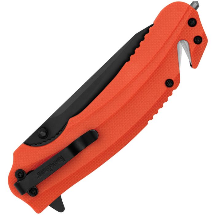 Kershaw Barricade Linerlock Folding Rescue Knife Partially Serrated/Orange GRN KS8650ST View 2