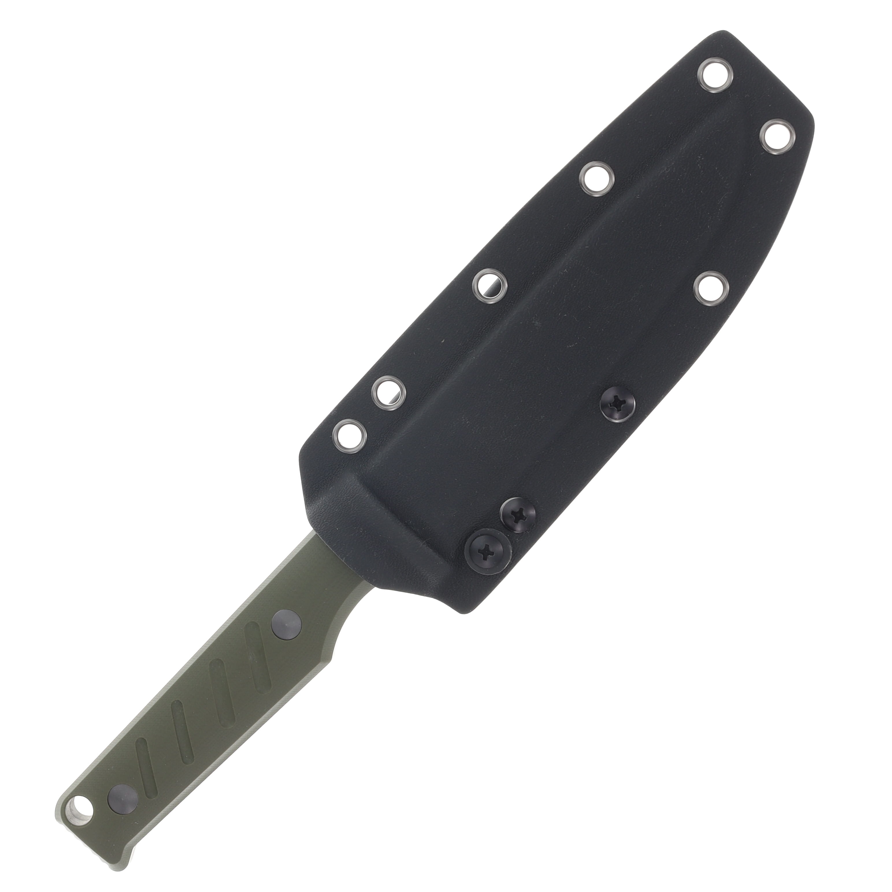 Kizer Camp 180 Olive Green 5.55 Inch Plain Gray Stonewash Drop Point 1096A2 View 4