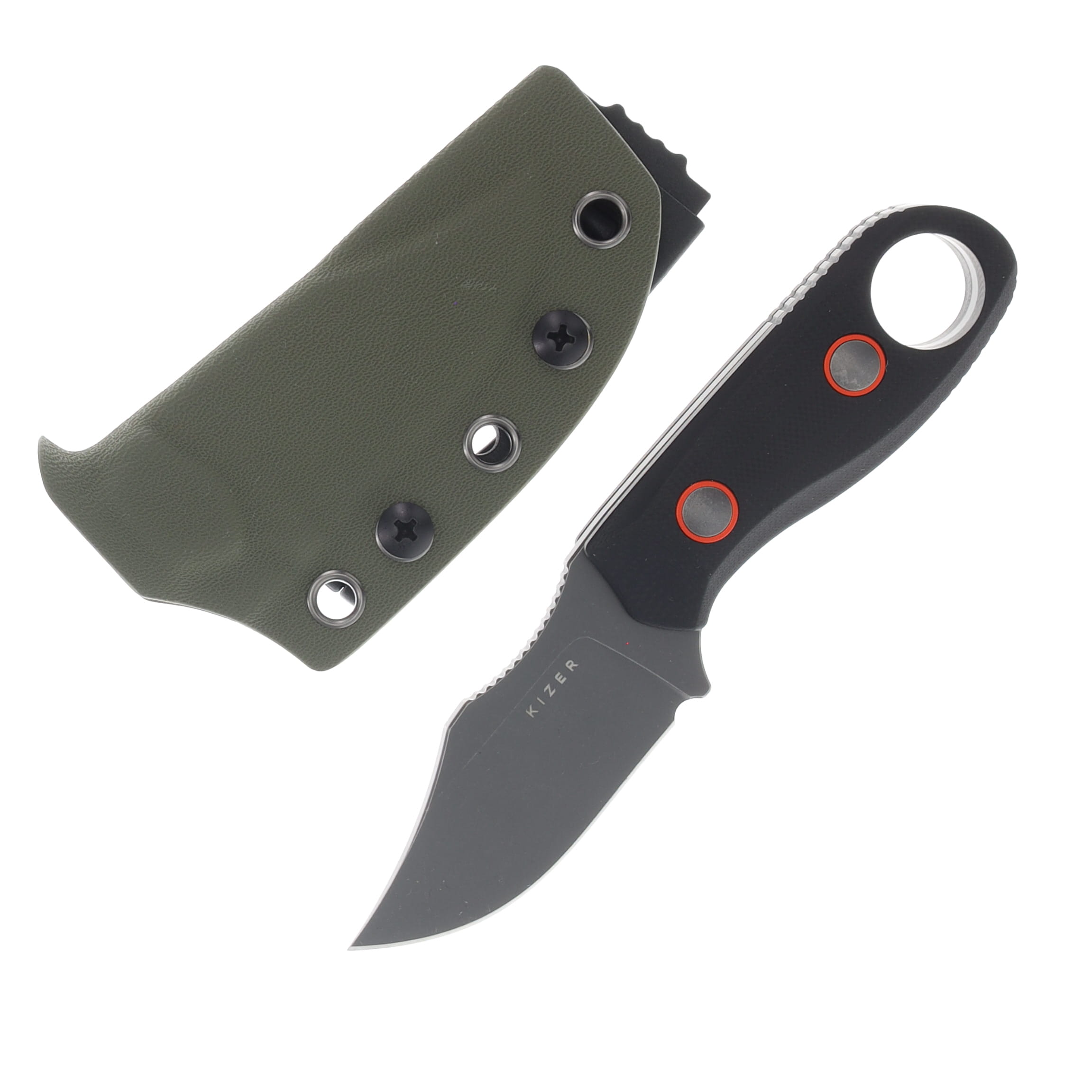 Kizer Beaver 2 Fixed Knife 2.75 Inch Plain Gray Stonewash Clip Point 1078A3 View 1