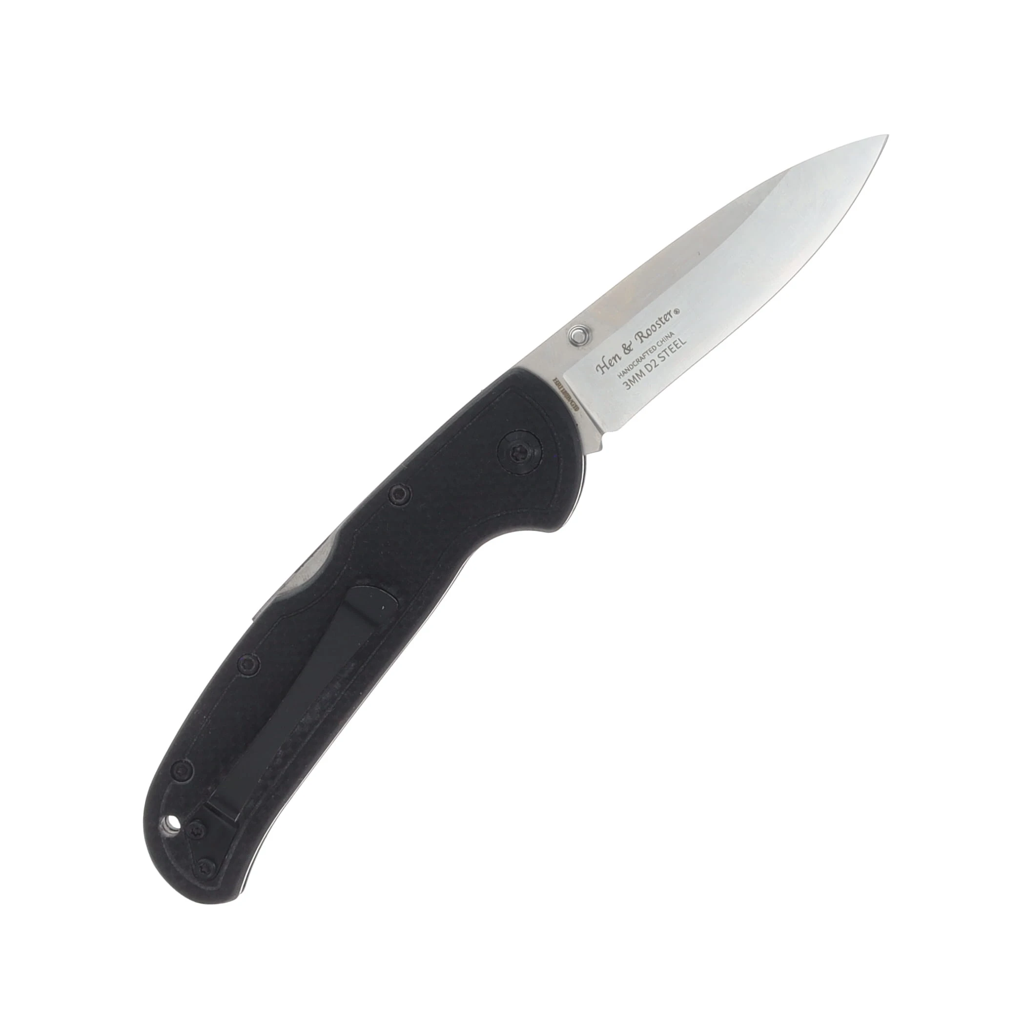 Frost/Hen & Rooster Tactical Folder Black G-10 Handle 2.88in D2 Drop Point Blade BF25HRI80BG10 View 2