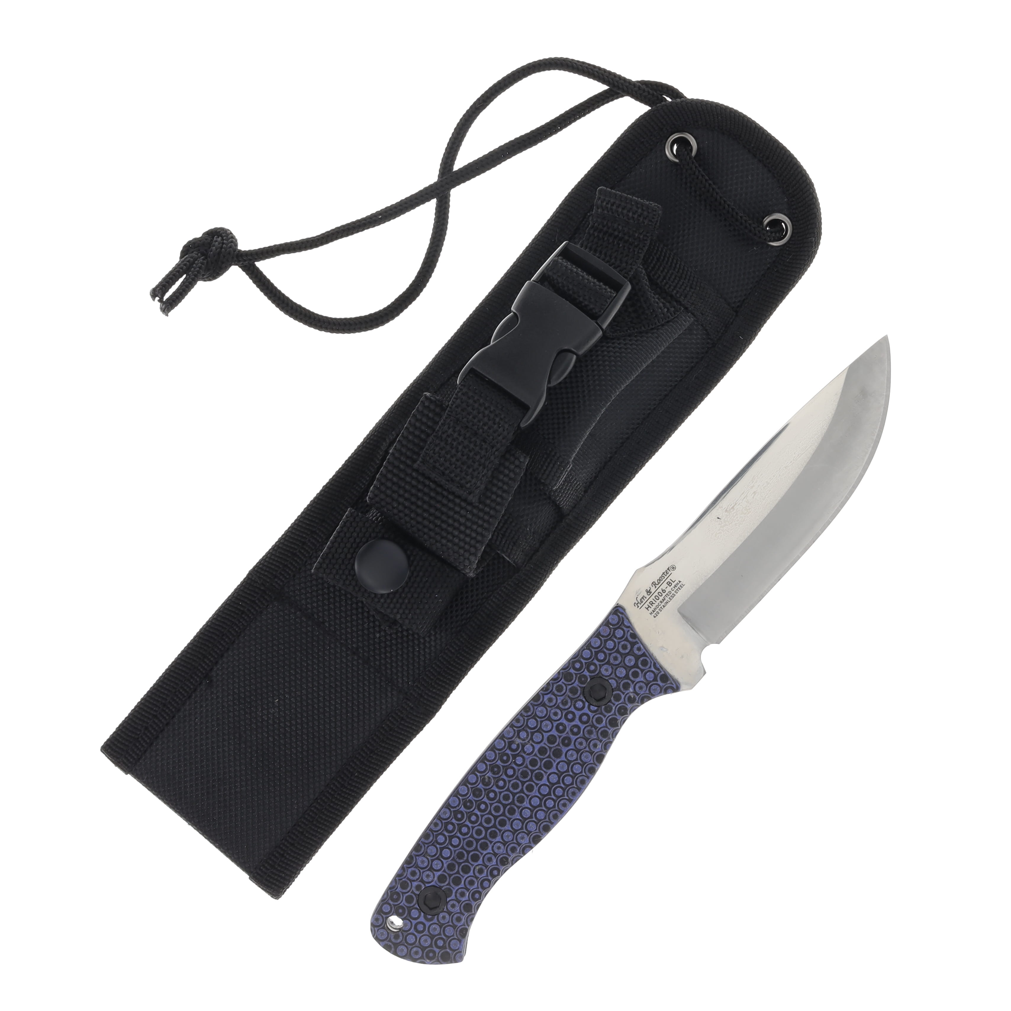 Frost/Hen & Rooster Black Friday Fixed Blade Blue and Black G-10 Handle BF25HRI006-BL View 2