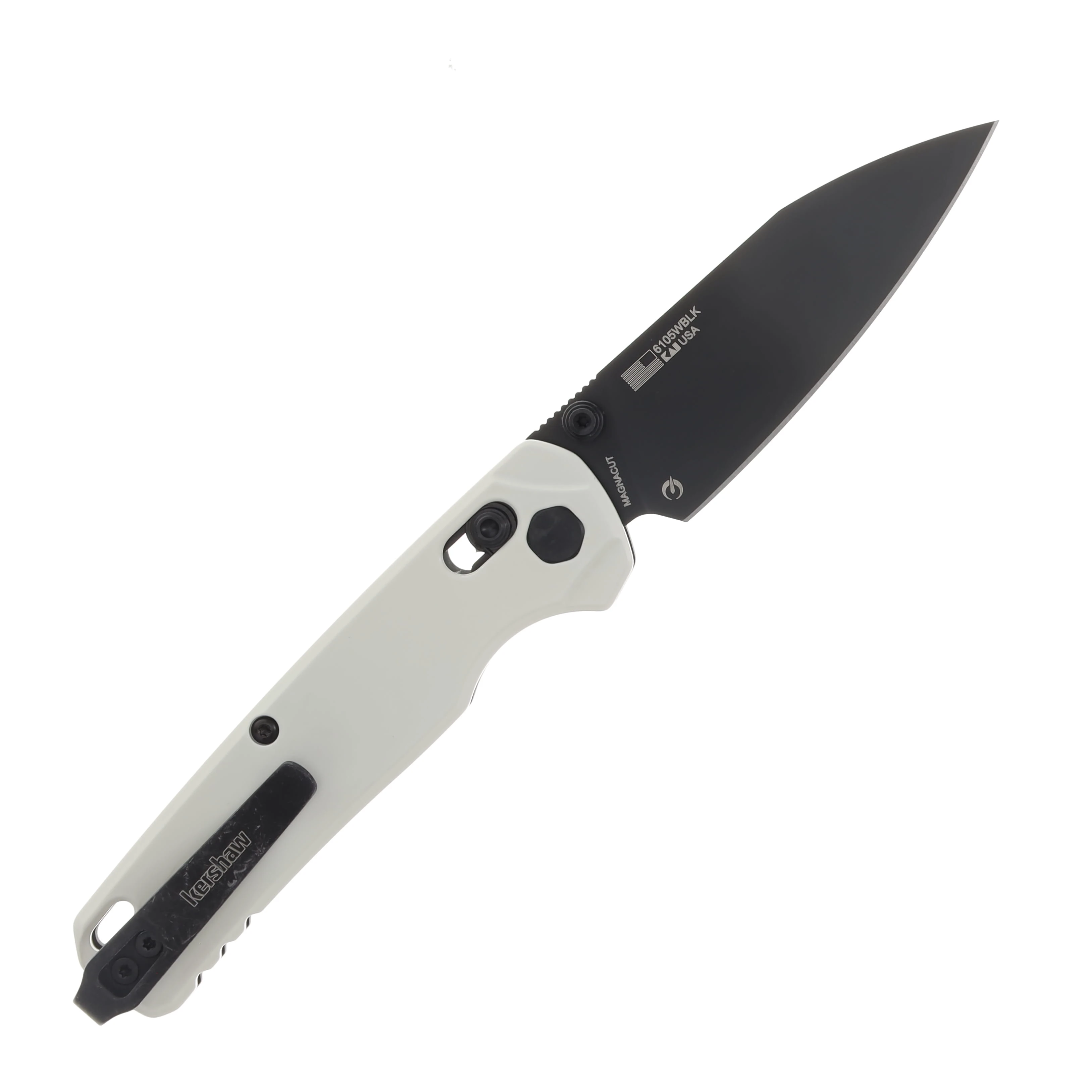 Kershaw Bel Air Trooper White Handle Black Blade KS6105WBLK View 2