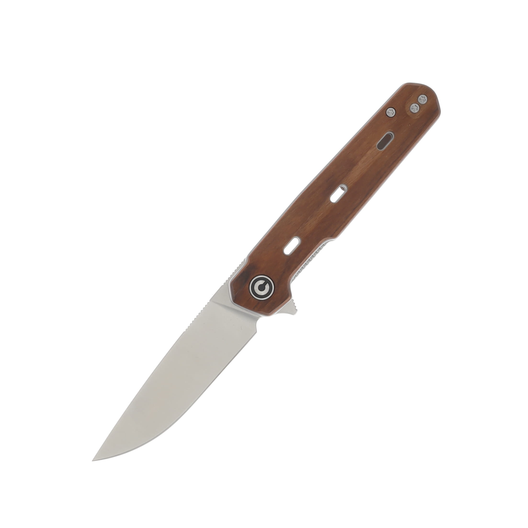 CIVIVI Navo Folding Knife Guibourtia 3.25 Inch Plain Satin Drop Point C25015B-1 View 1