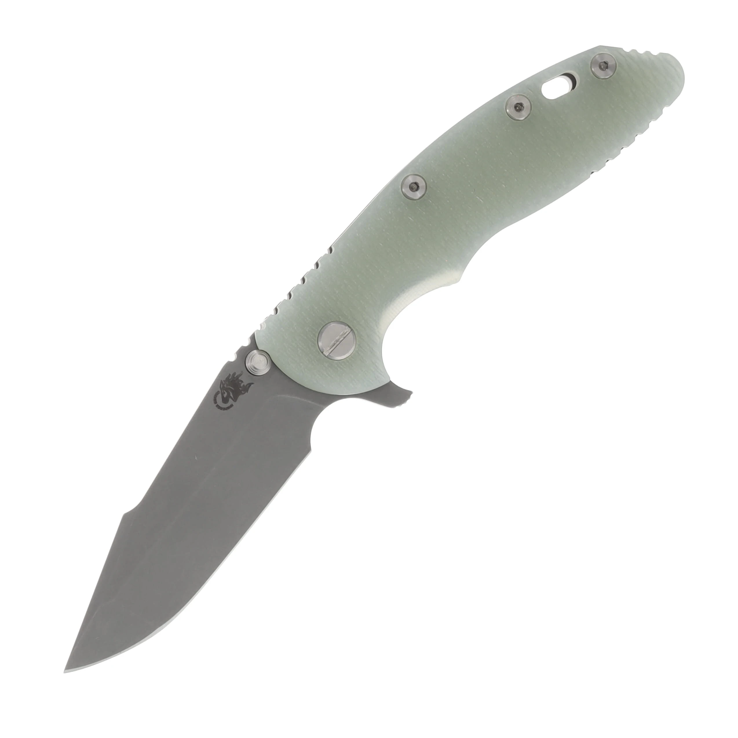 Hinderer XM-18 Translucent Green 3.5in Plain Working Harpoon Spanto KXM35HSTWWFTG View 1