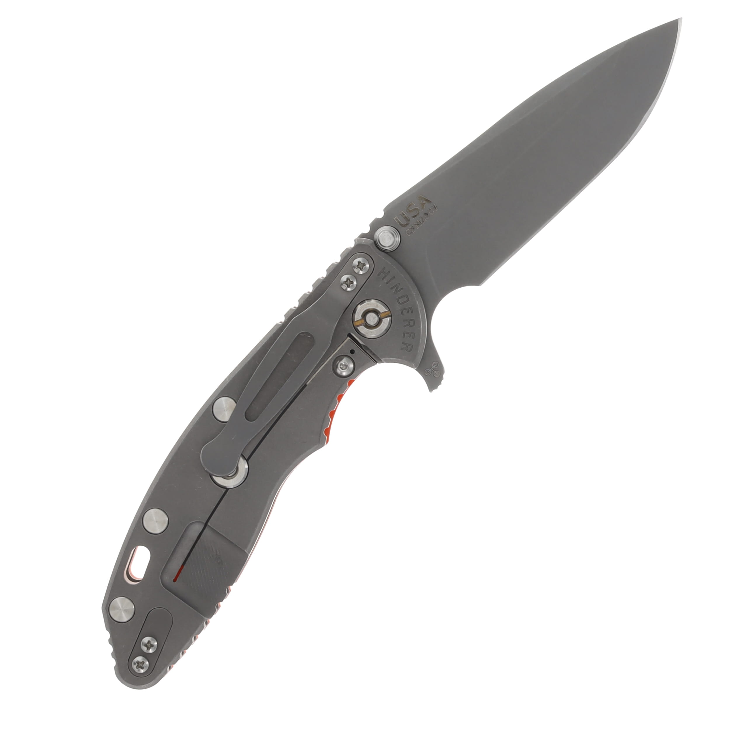 Hinderer XM-18 Folding Knife Working Finish Spanto/Orange G-10 KXM35HSTWWFOR View 2
