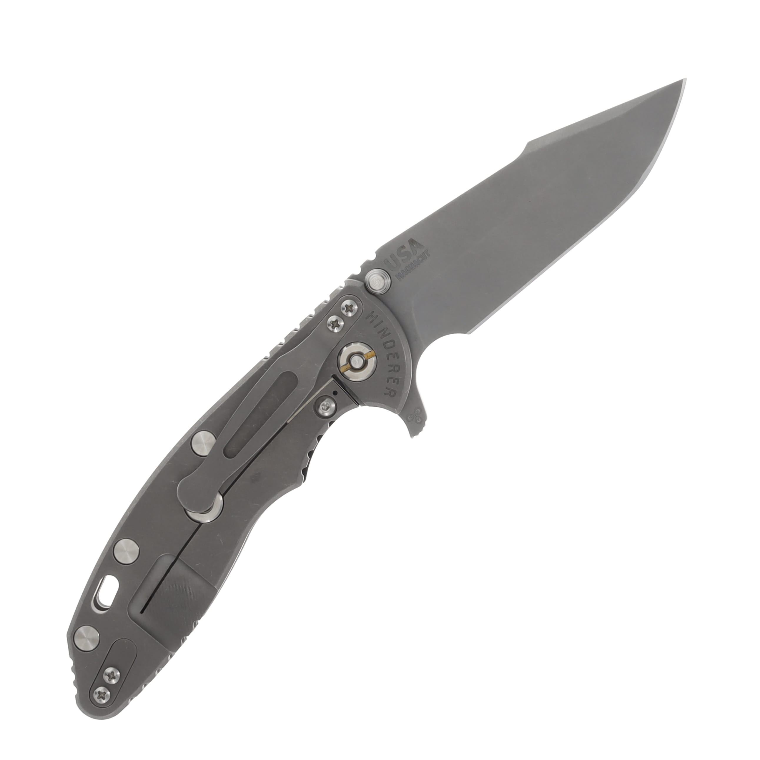 Hinderer XM-18 Folding Knife 3.5in Plain Working Finish Harpoon Spanto KXM35HSTWWFBK View 2