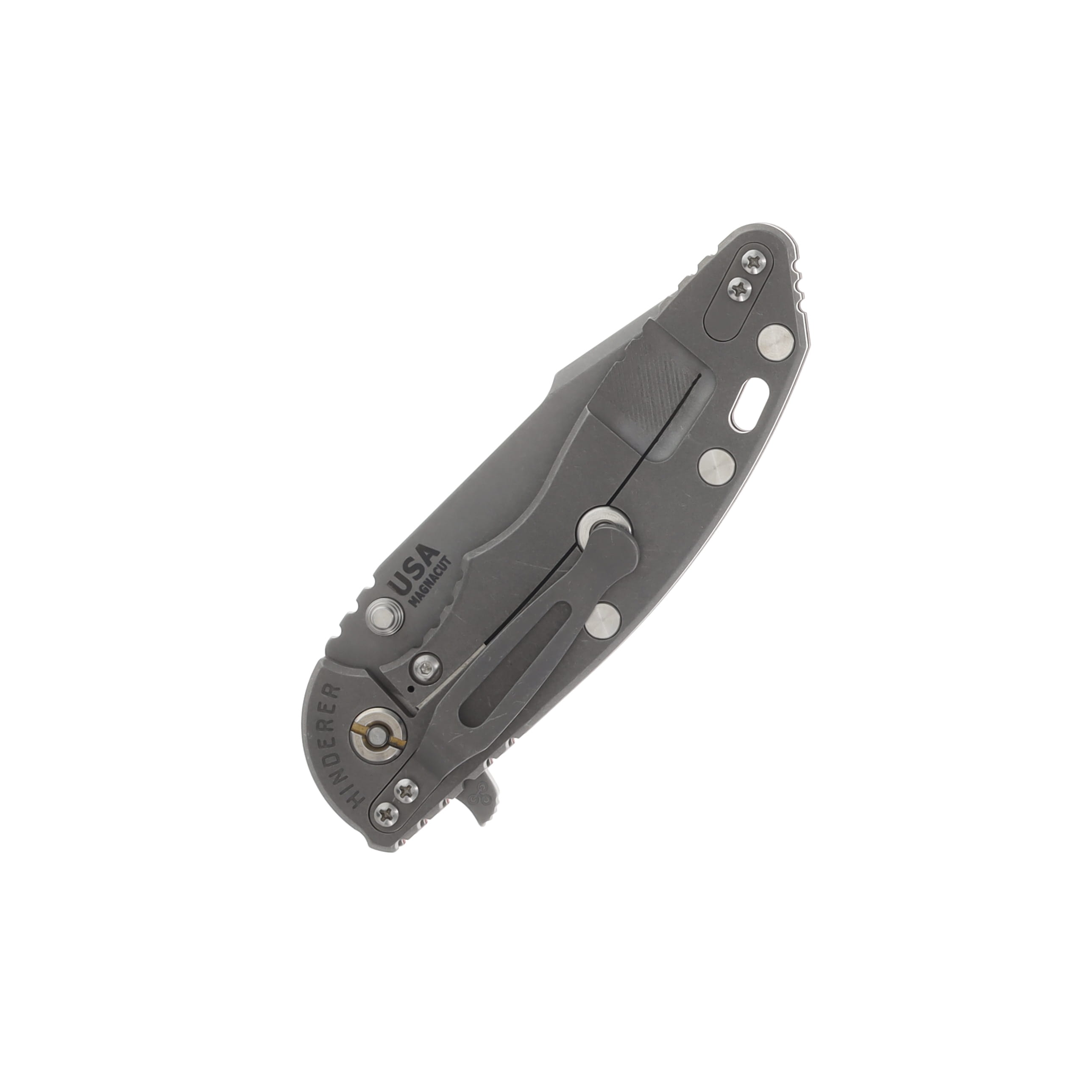 Hinderer XM-18 Red 3.5 Inch Plain Working Finish Harpoon Spanto KXM35HSTWWFRD View 4
