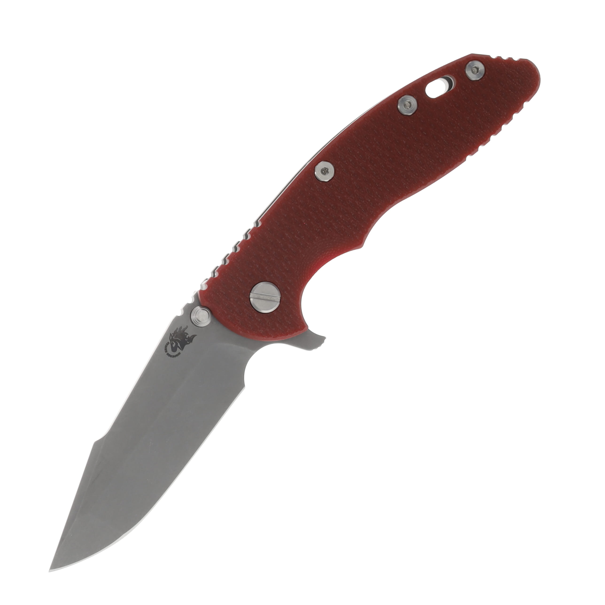 Hinderer XM-18 Red 3.5 Inch Plain Working Finish Harpoon Spanto KXM35HSTWWFRD View 1