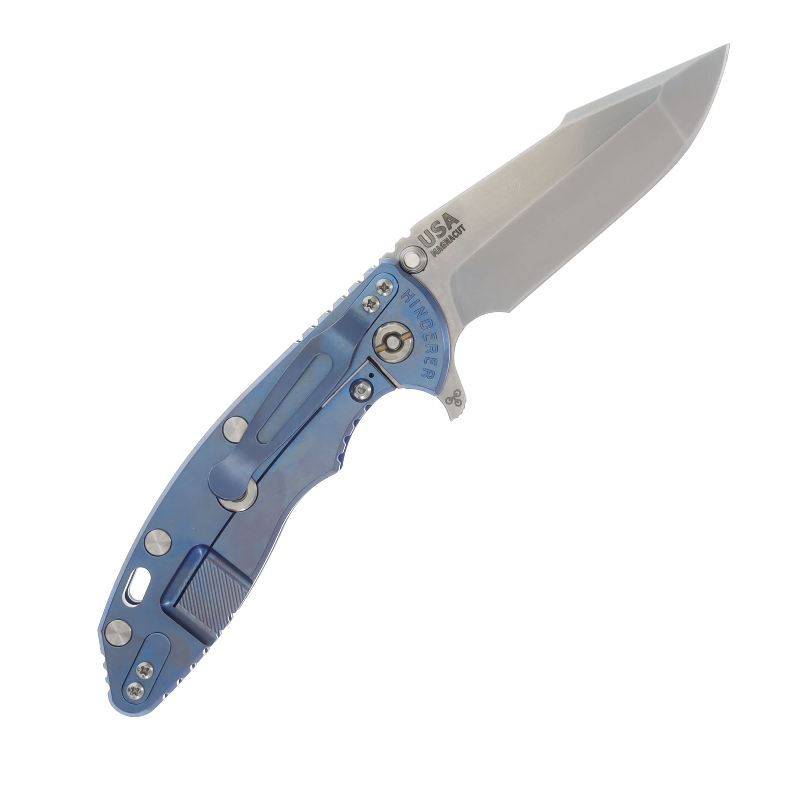Hinderer XM-18 Blue – Black - Stonewash Blue 3.5in Plain Stonewash Harpoon Spanto KXM35HSTWSWBLBLBK View 2