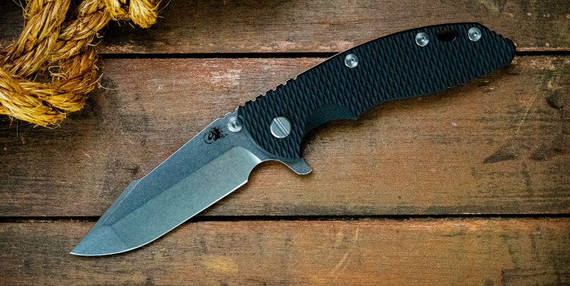 Hinderer XM-18 Black – Blue Stonewash 3.5in Plain Stonewash Harpoon Spanto KXM35HSTWSWBLBKG10 View 5