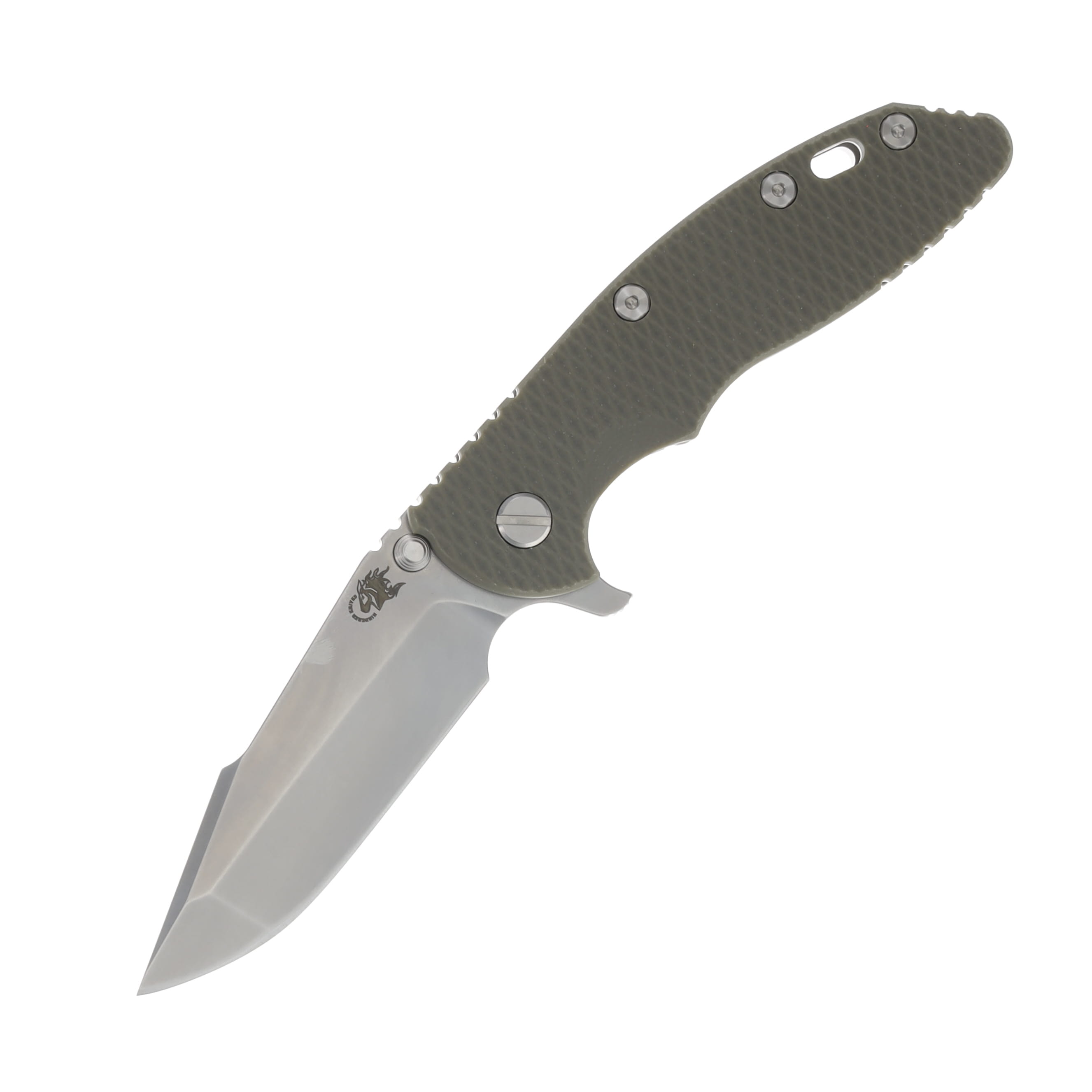 Hinderer XM-18 OD Green 3.5 Inch Plain Stonewash Harpoon Spanto KXM35HSTWSWOD View 1