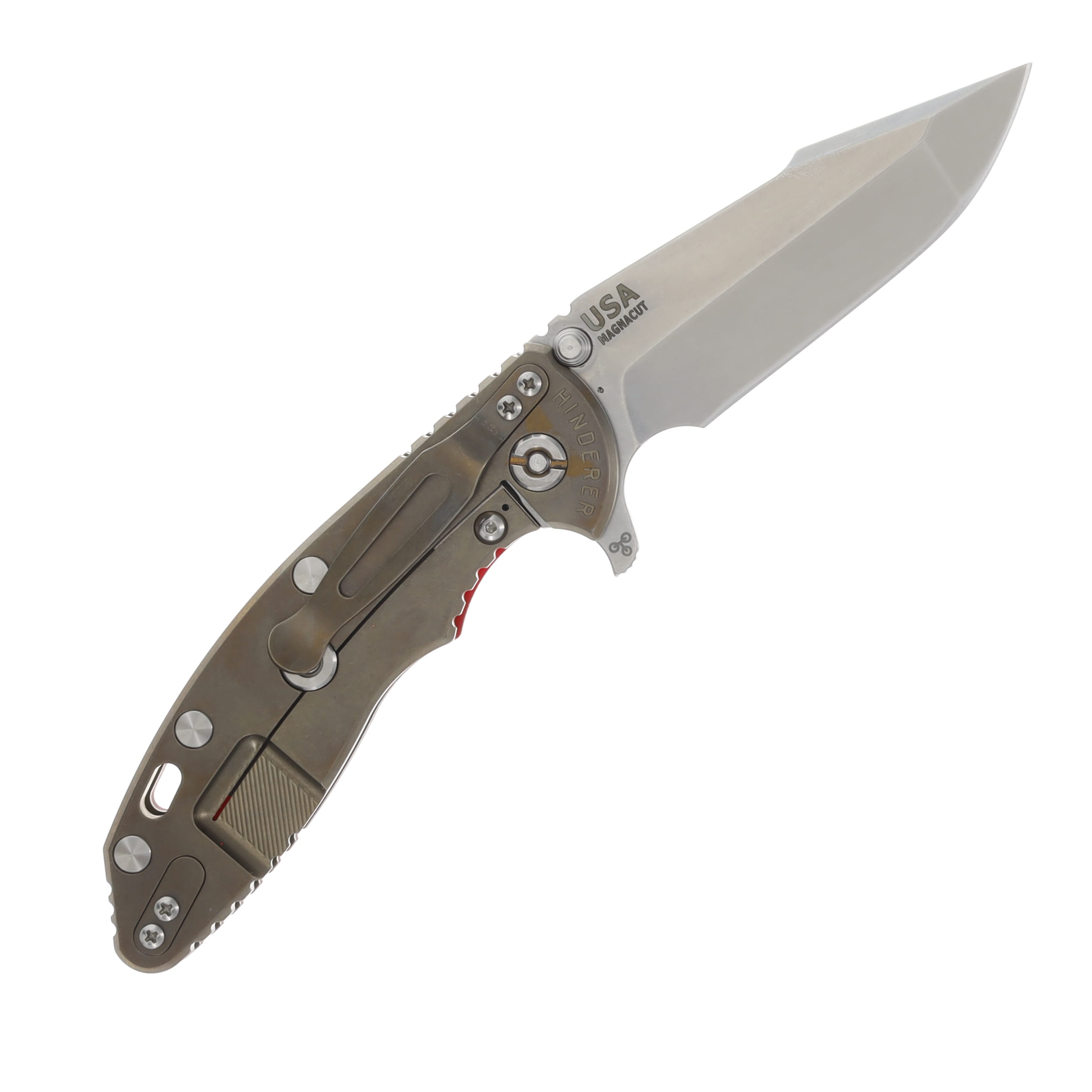 Hinderer XM-18 Red – Bronze 3.5 Inch Plain Stonewash Harpoon Spanto KXM35HSTWSWBZRD View 2