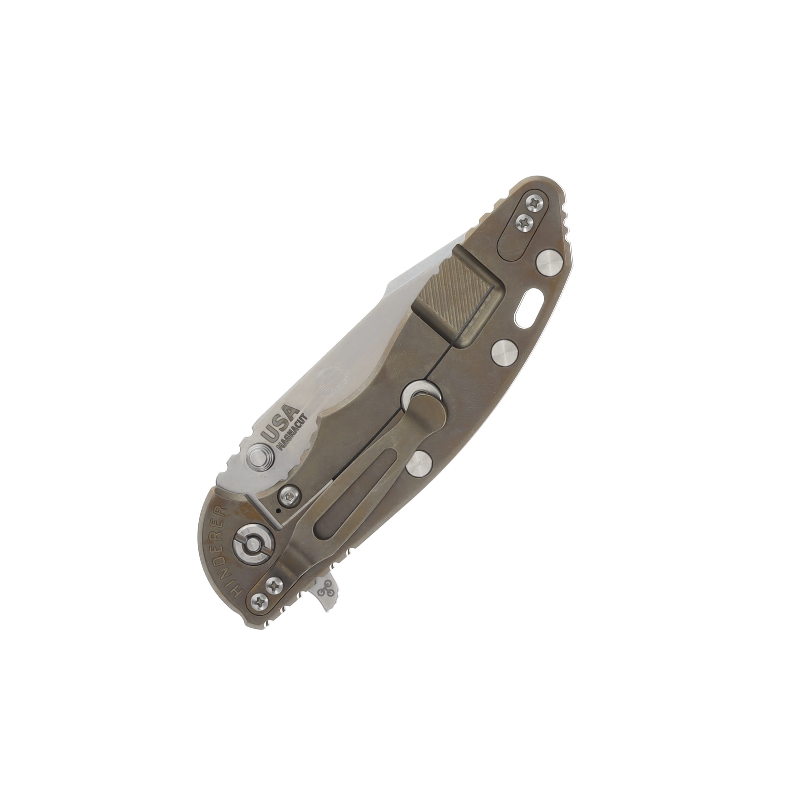 Hinderer XM-18 Translucent Green – Bronze 3.5in Plain Stonewash Harpoon Spanto KXM35HSTWSWBZTG View 4