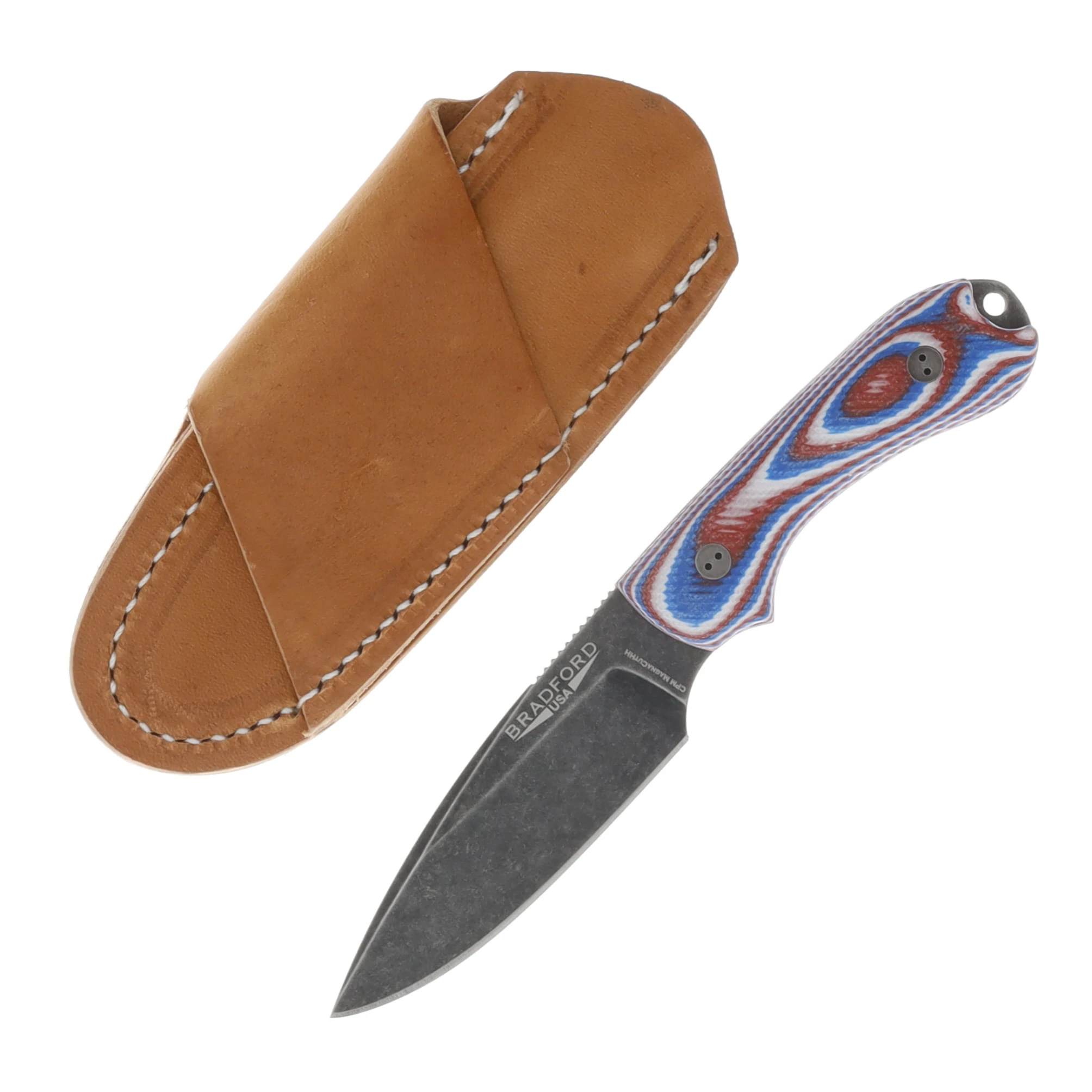 Bradford Guardian 3 Fixed Blade Knife 3D Red/White/Blue G-10 with Nimbus Finish Magnacut False Edge BRAD3484 View 2