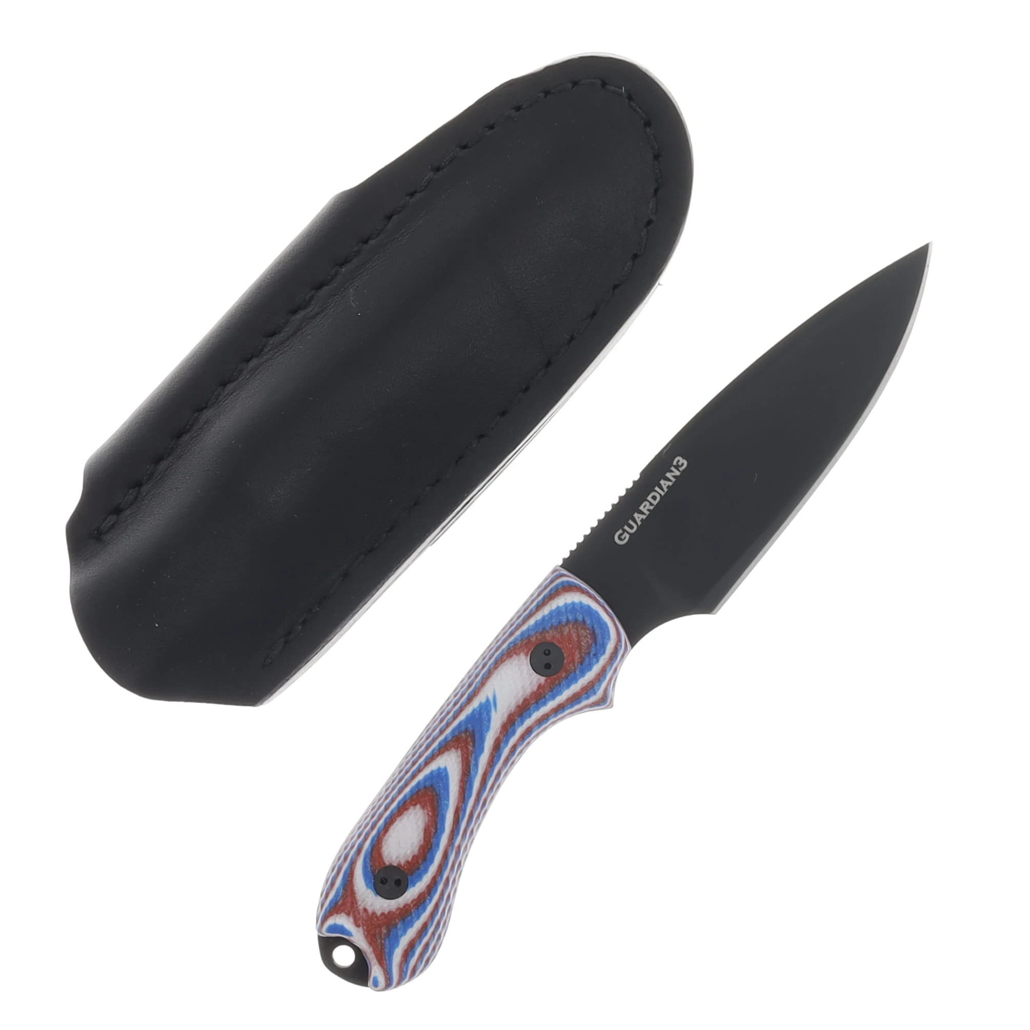 Bradford Guardian 3 Fixed Blade Knife 3D Red/White/Blue G-10 with DLC Magnacut False Edge BRAD3481 View 1