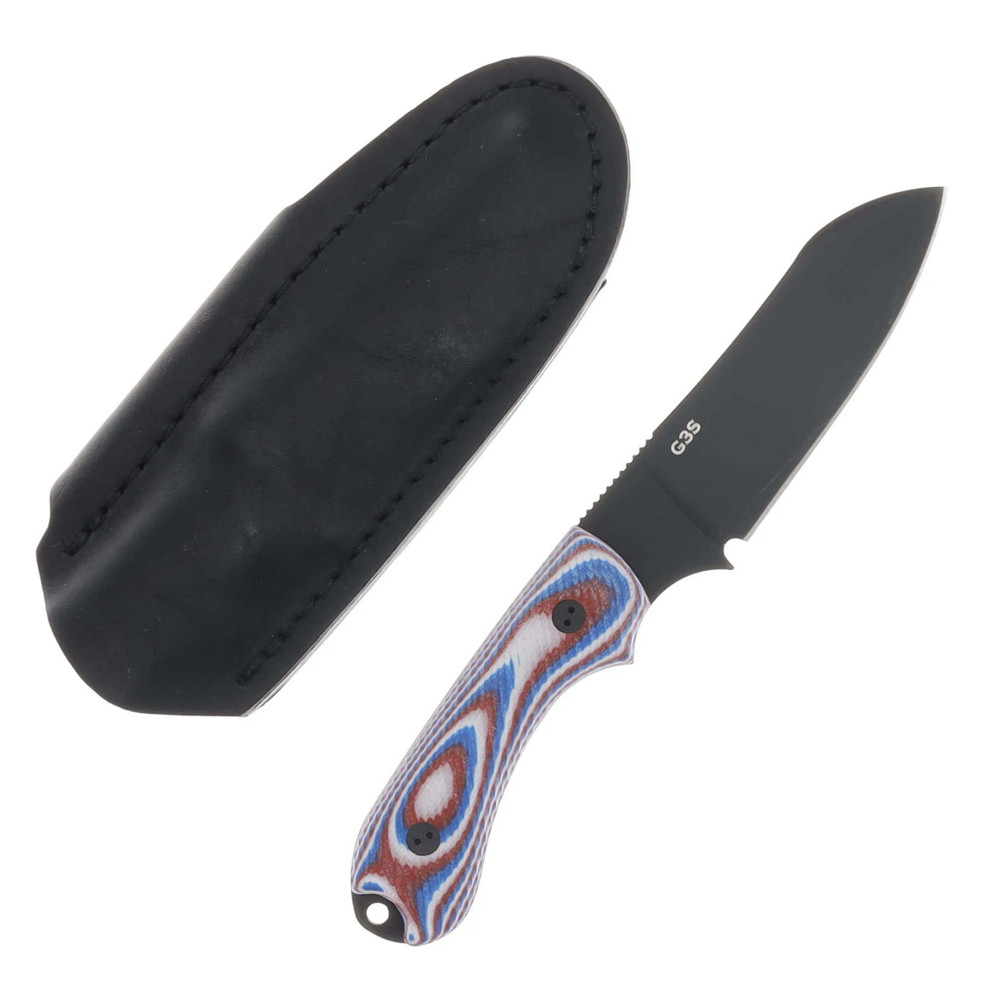 Bradford Guardian 3 Fixed Blade Knife 3D Red/White/Blue G-10 with DLC Magnacut Sheepsfoot Grind BRAD3482 View 1