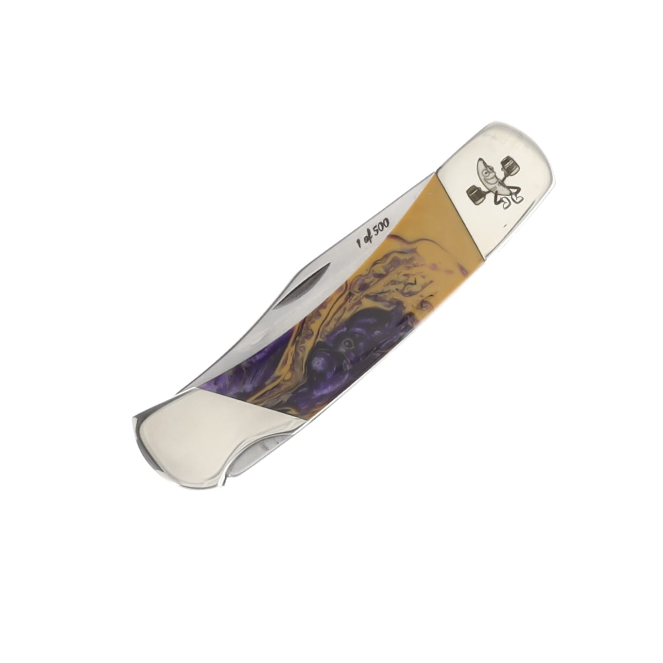 Bear & Son SMKW Exclusive Pocket Knife Peanut Butter & Jelly Mica Pearl Medium Lockback PBJ05 View 5