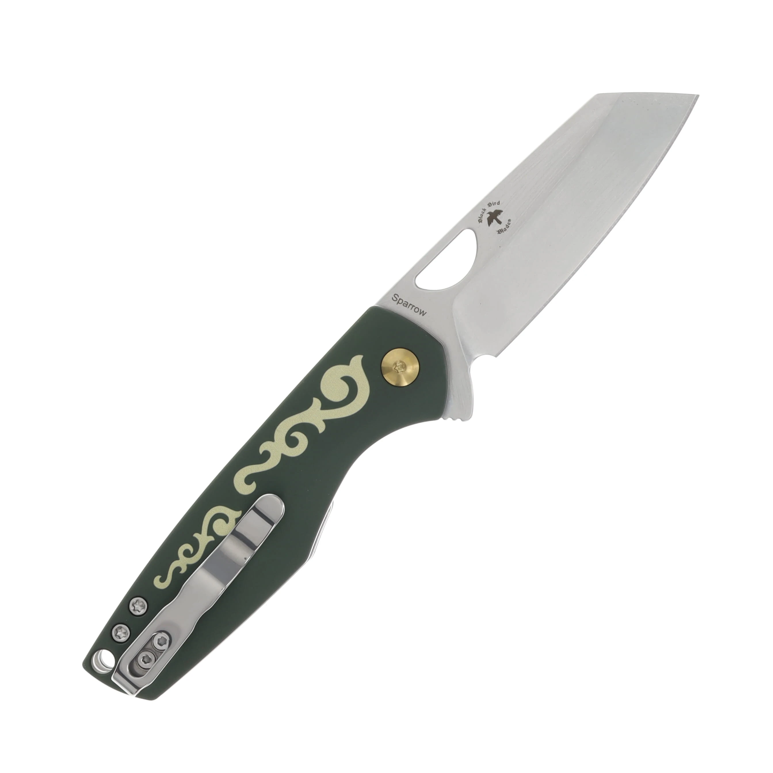 Kizer SMKW Exclusive Sparrow Folding Knife Doomsday UV Printed G-10/Stonewash 154CM V3628E3 View 2