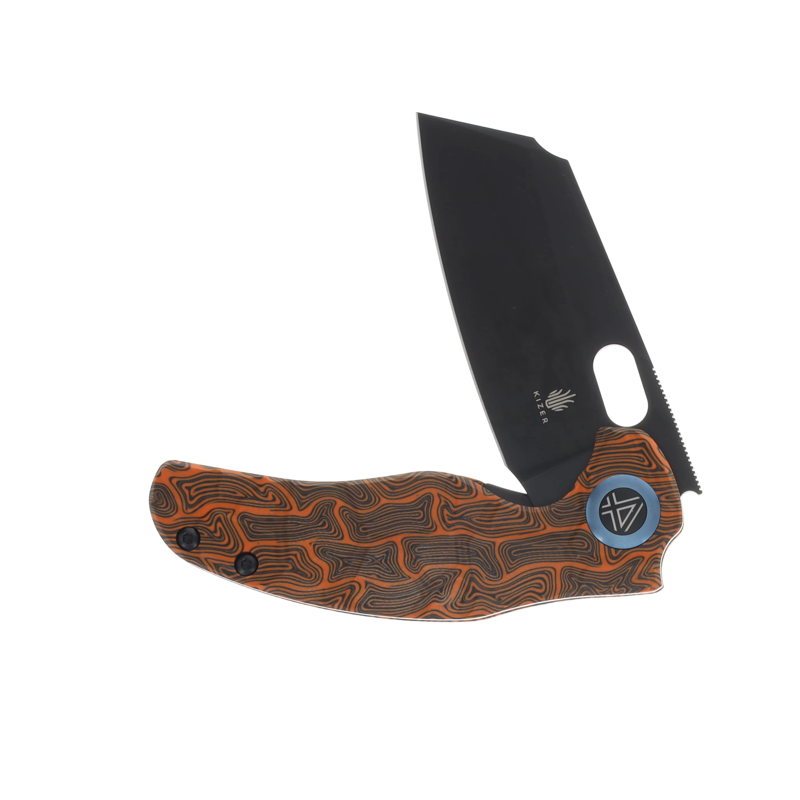 Kizer SMKW Exclusive Sheepdog Folding Knife Grimm UV-Printed G-10/Black Titanium Coated 154CM V4488E10 View 3
