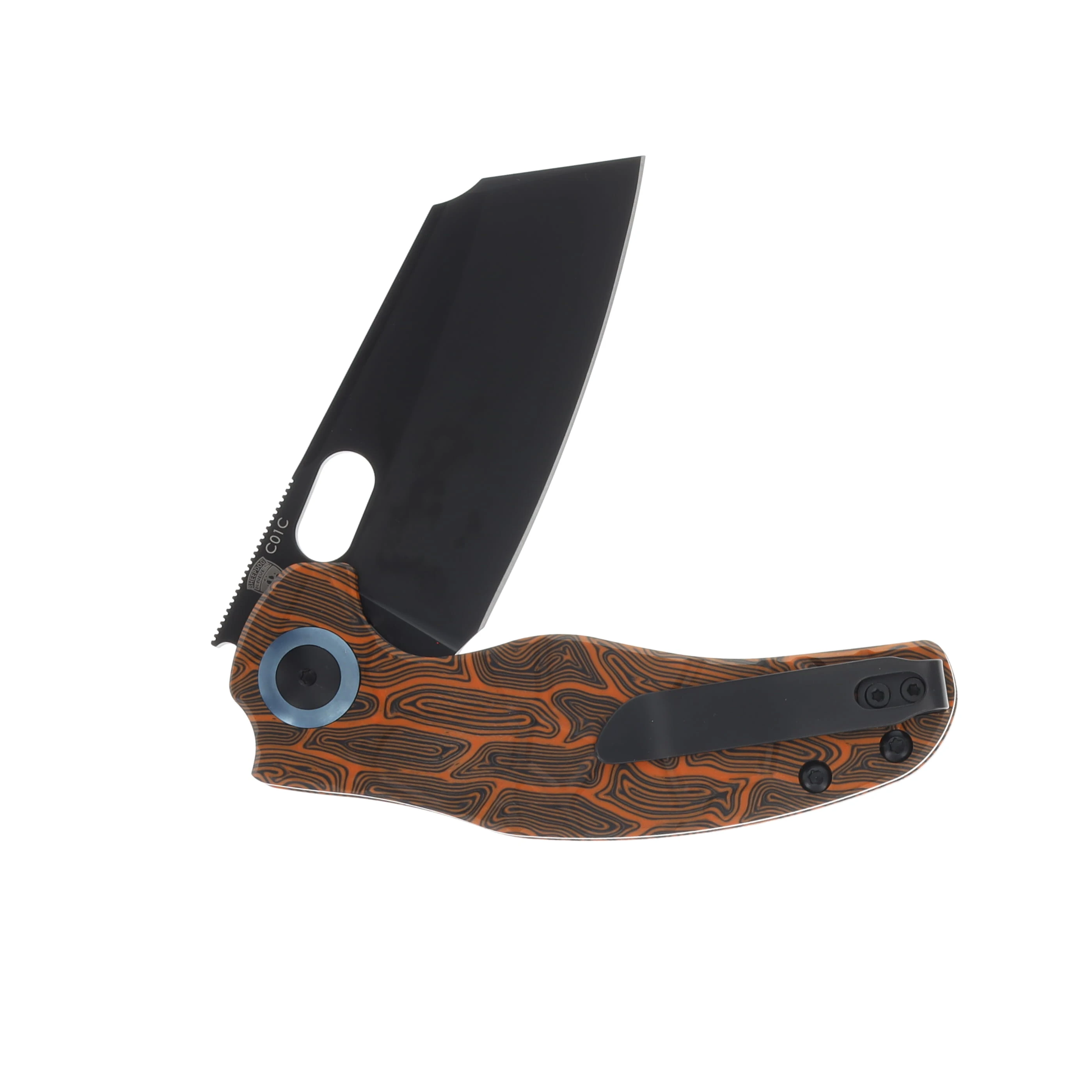Kizer SMKW Exclusive Sheepdog Folding Knife Grimm UV-Printed G-10/Black Titanium Coated 154CM V4488E10 View 4