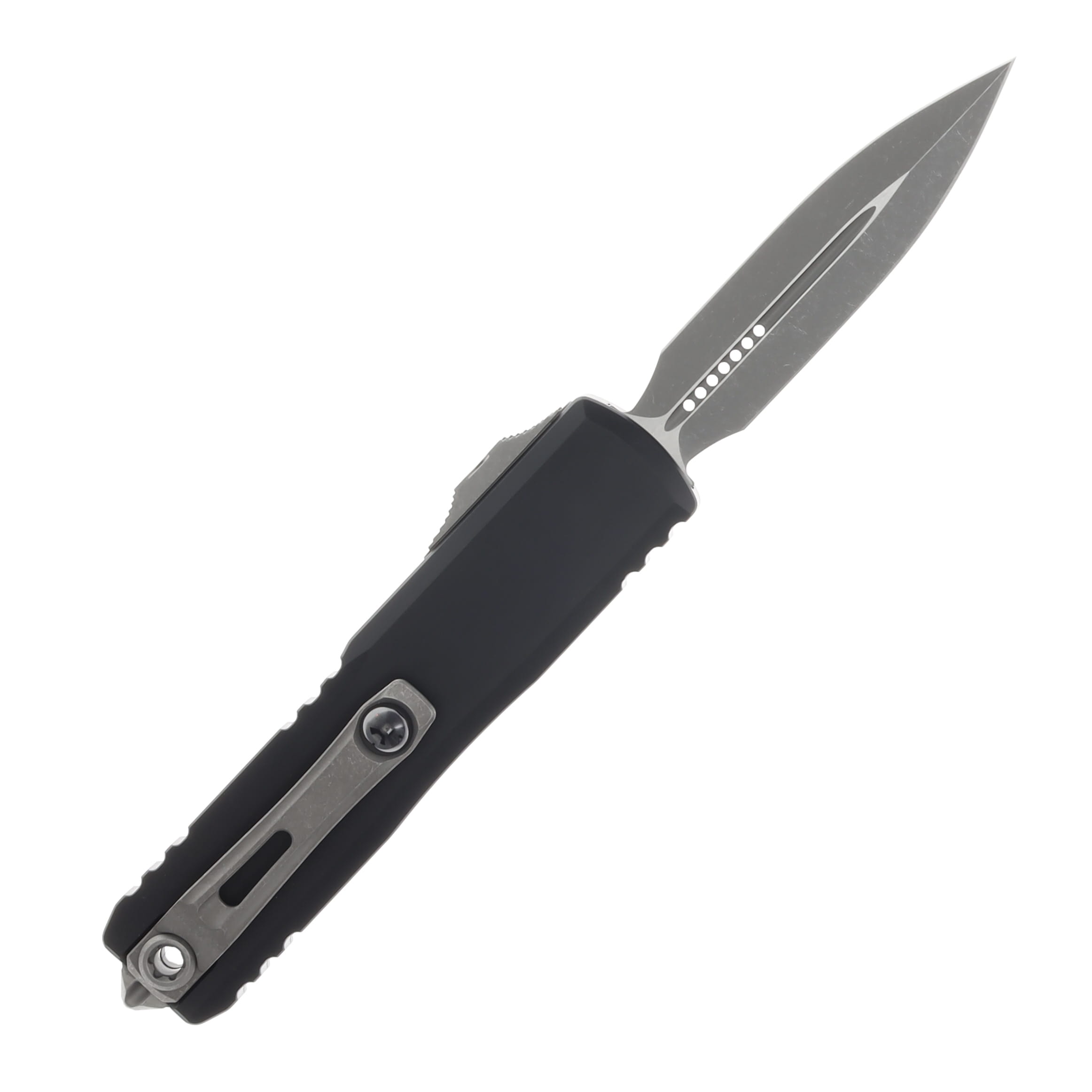 Microtech UTX-85 GEN IV OTF Auto Black Handle D-E Apocalyptic Standard Blade AUMT1232410AP View 2