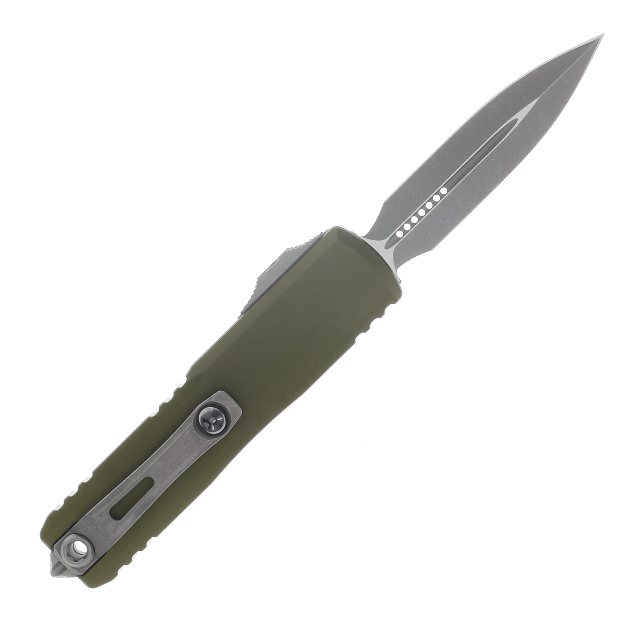 Microtech UTX-85 GEN IV OTF Auto D-E Apocalyptic Standard OD Green AUMT1232410APOD View 2