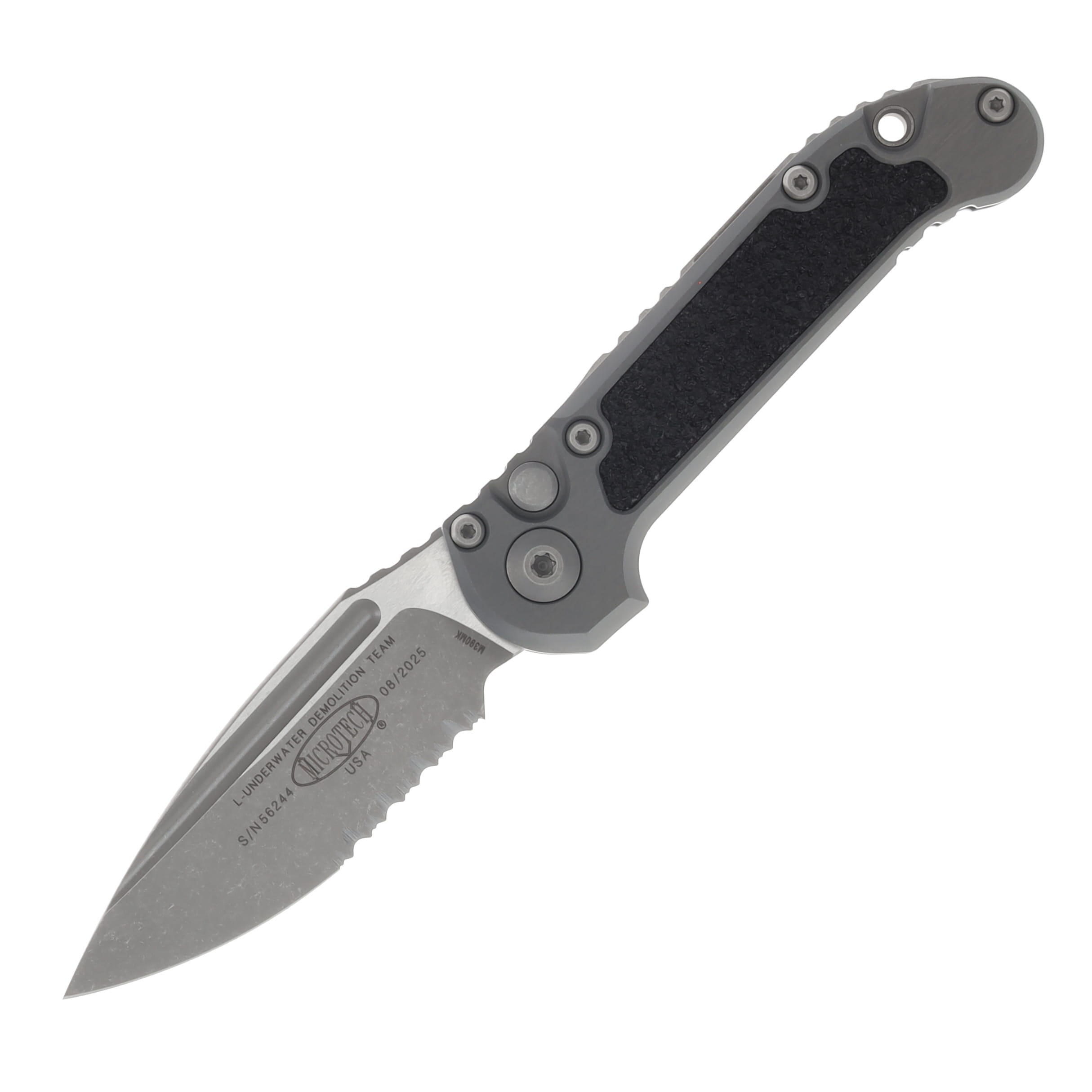 Microtech L.U.D.T. OTS Auto Gen III S-E Natural Clear Apocalyptic Partial Serrated MT113511APNC View 1