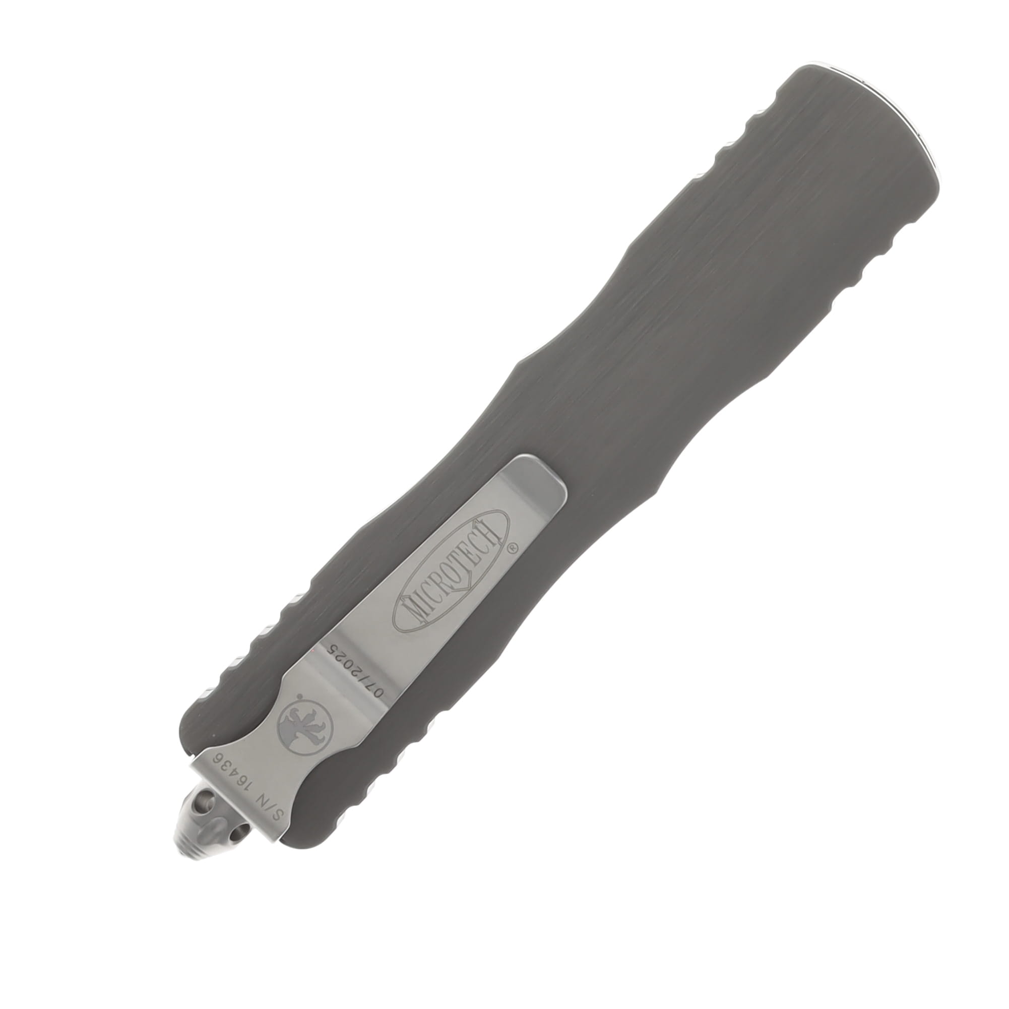 Microtech Dirac Delta OTF Auto Stonewash Double Full Serrate Natural Clear AUMT227D12NC View 3
