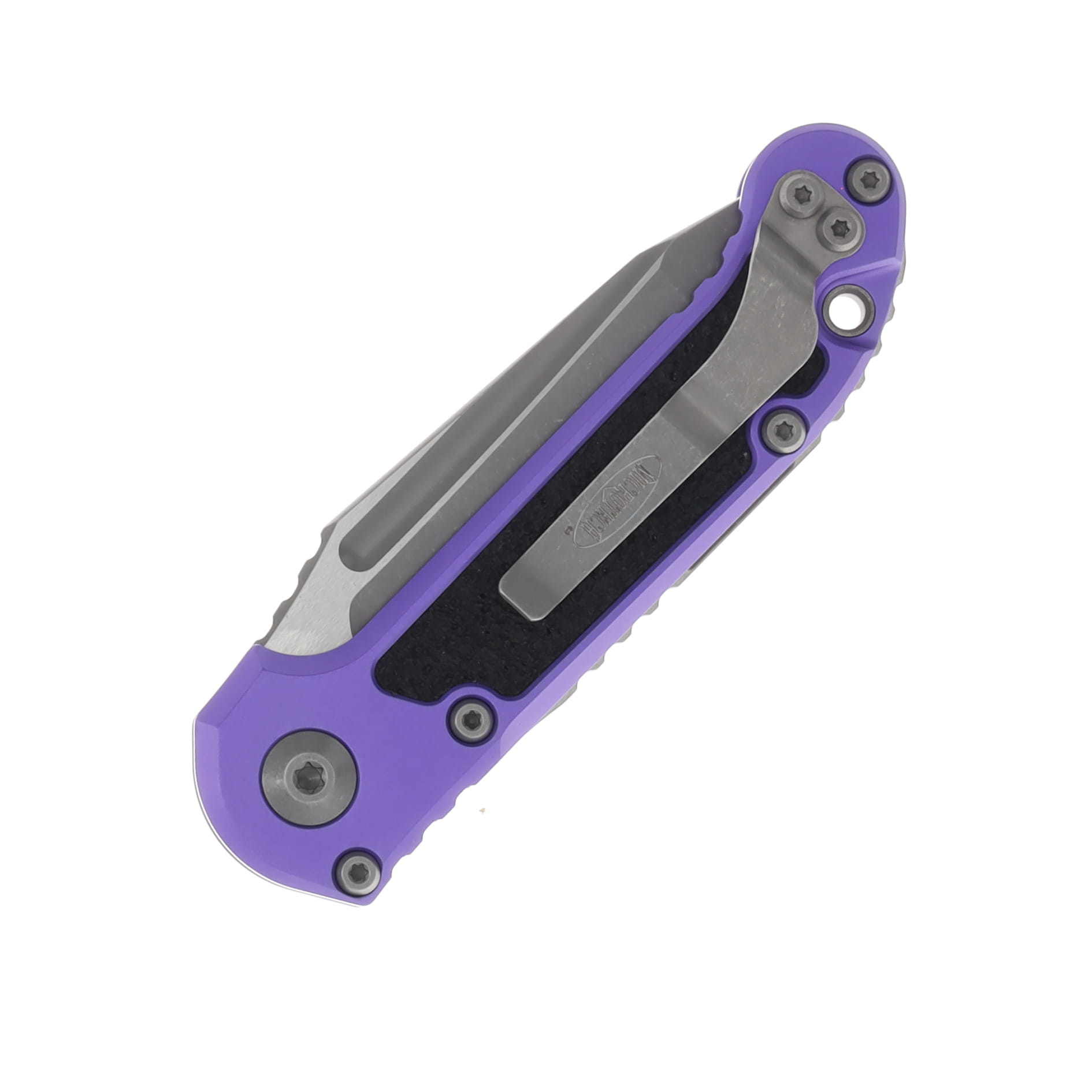 Microtech LUDT GEN III OTS Auto T/E Apocalyptic Part Serrate Purple AUMT113611APPU View 3