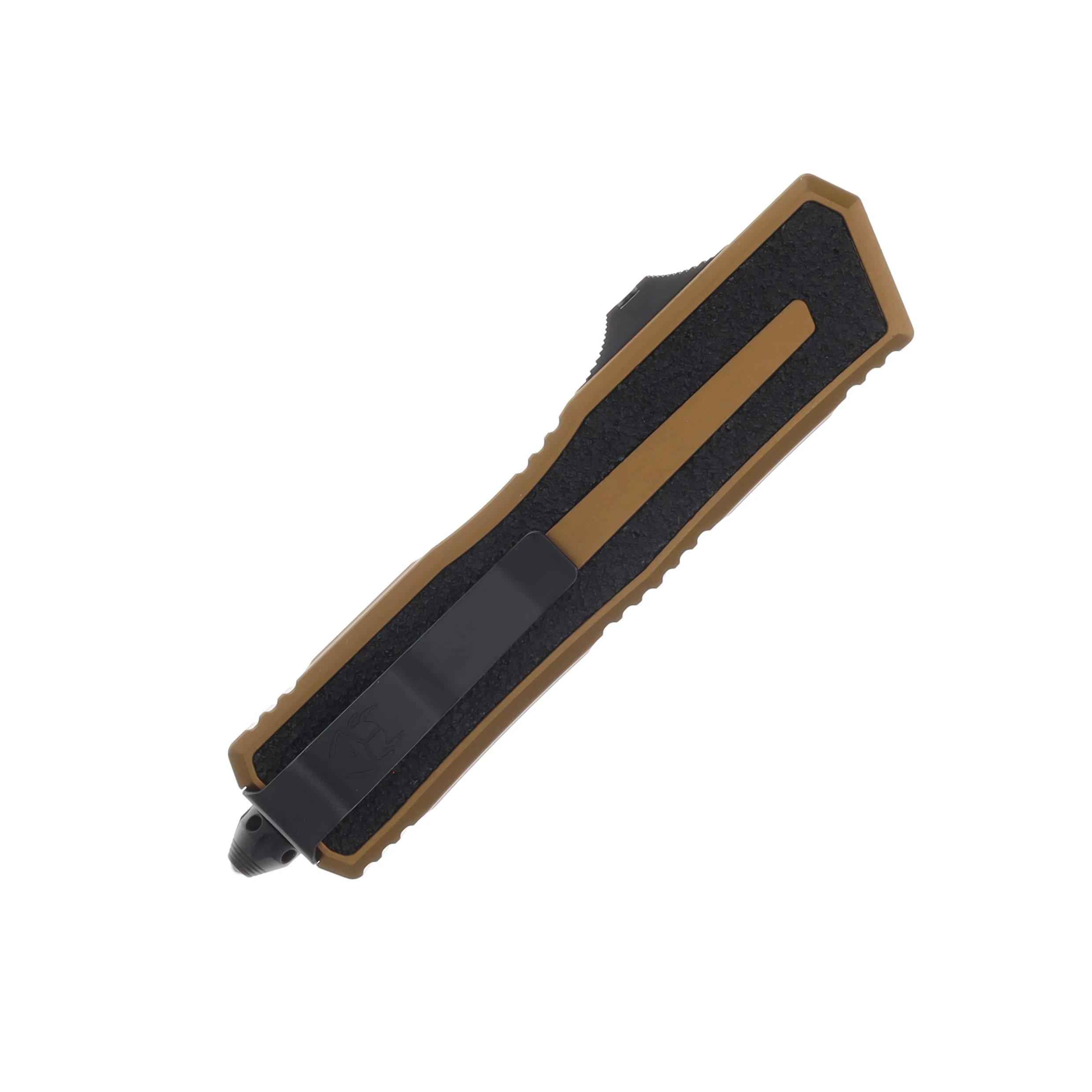 Microtech Scarab II OTF Automatic Knife Gen III Serrated Black Dagger/Tan AUMT12803TA View 3