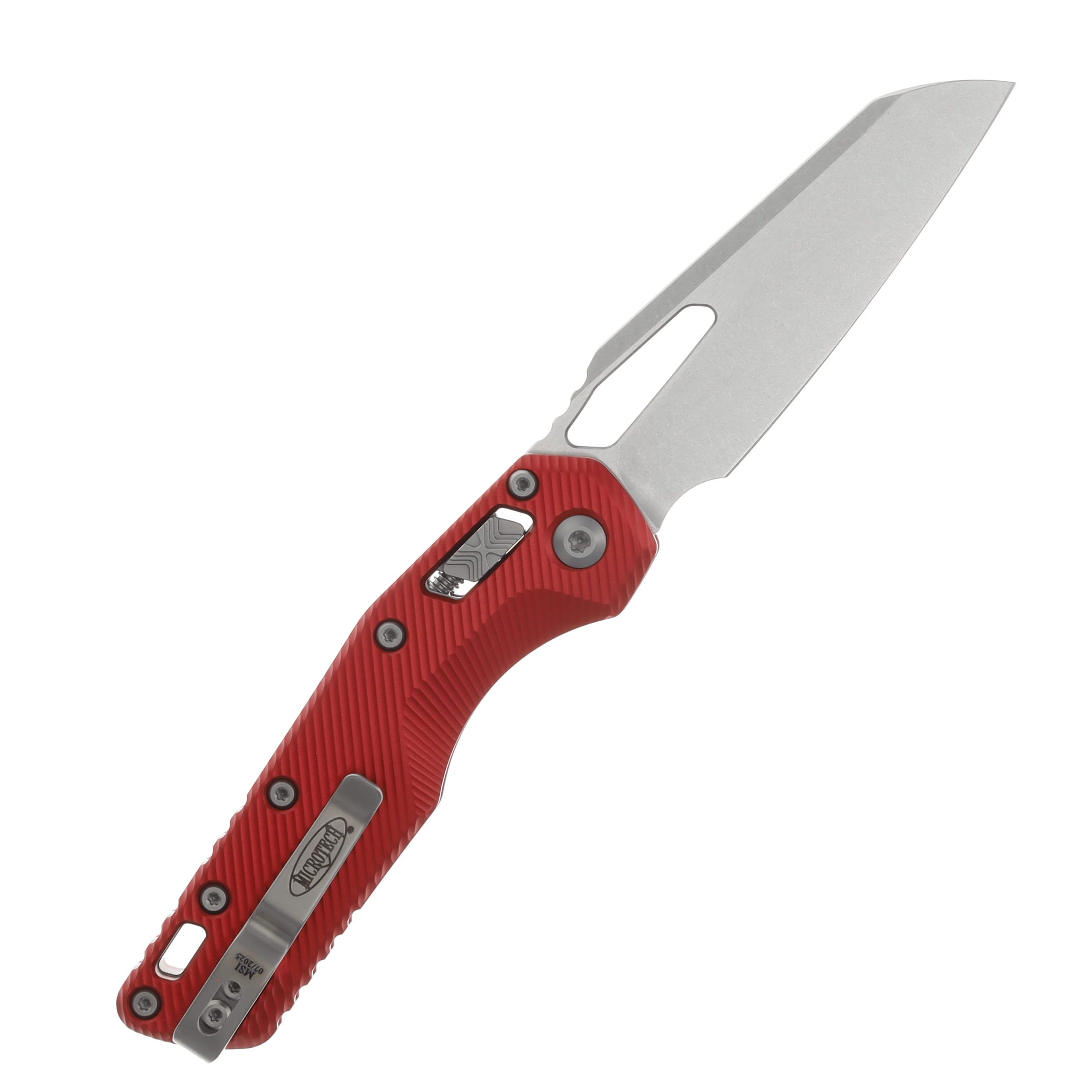 Microtech MSI Folding Knife S/E Stonewash Standard Fluted Red MT21010FLRD View 2