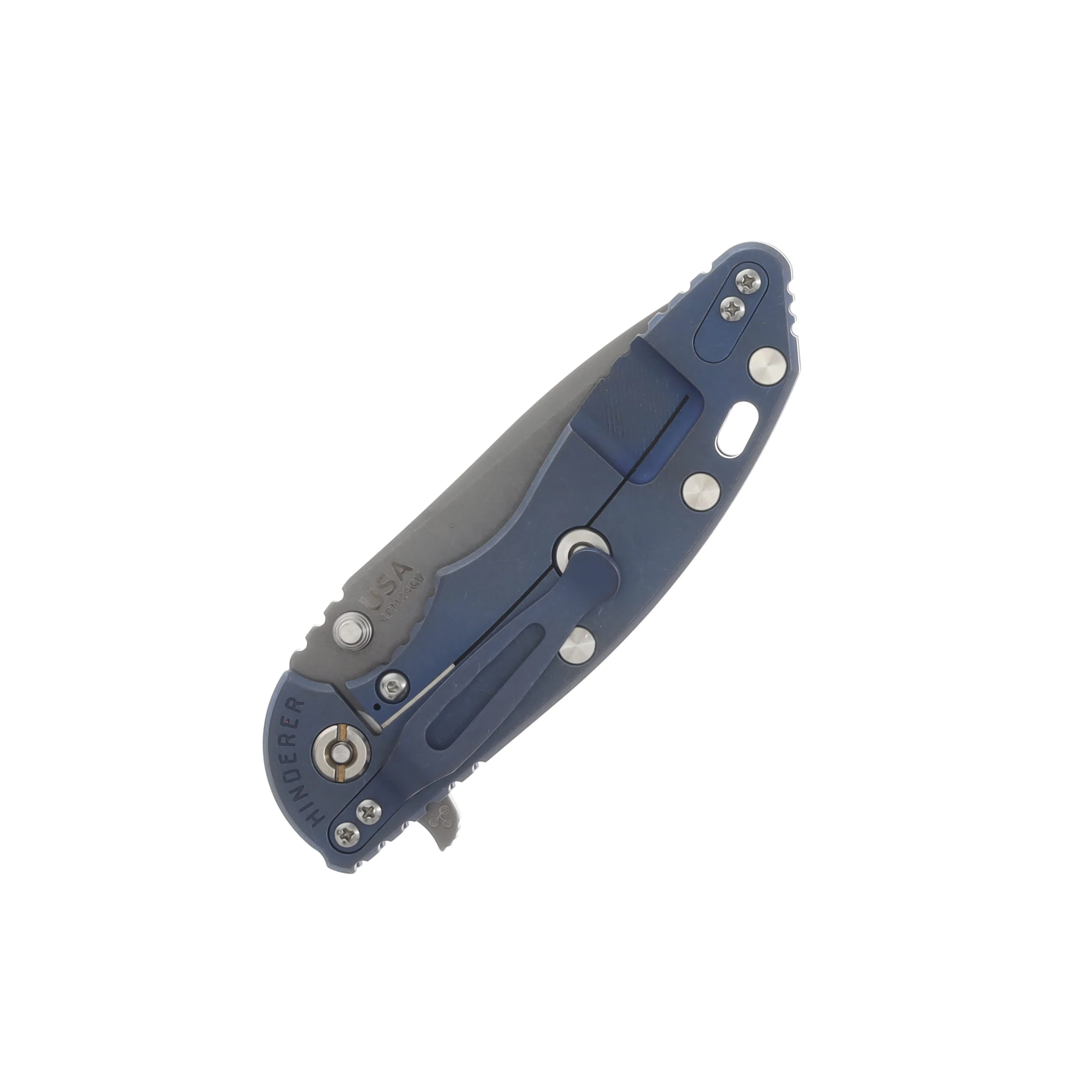 Hinderer XM-18 Blue – Battle Blue 3.5 Inch Plain Working Spanto KXM35SPATWBBLBL View 4