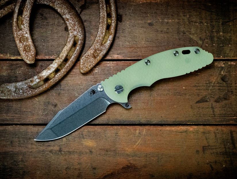 Hinderer XM-18 Translucent Green – Stonewash 3.5in Plain Stonewash Skinny Harpoon Spanto KXM35SKHSTWSWTG View 5