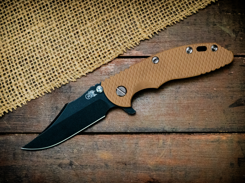 Hinderer XM-18 Bowie Coyote - Battle Black 3.5in Plain Battle Black Bowie KXM35BOWMCDTWBBKCY View 5