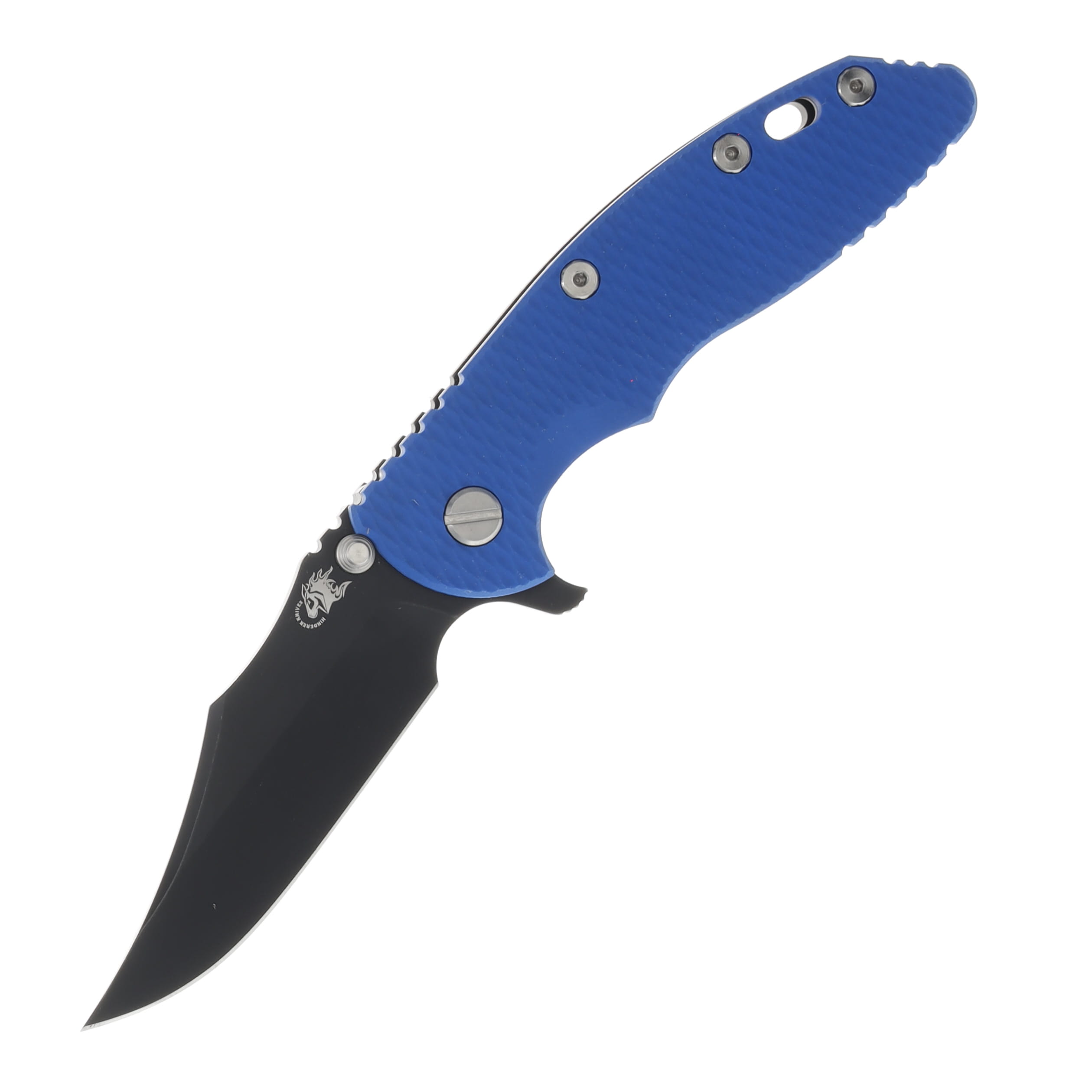 Hinderer XM-18 Bowie Blue - Battle Black 3.5in Plain Battle Black Bowie KXM35BOWMCDTWBBKBL View 1
