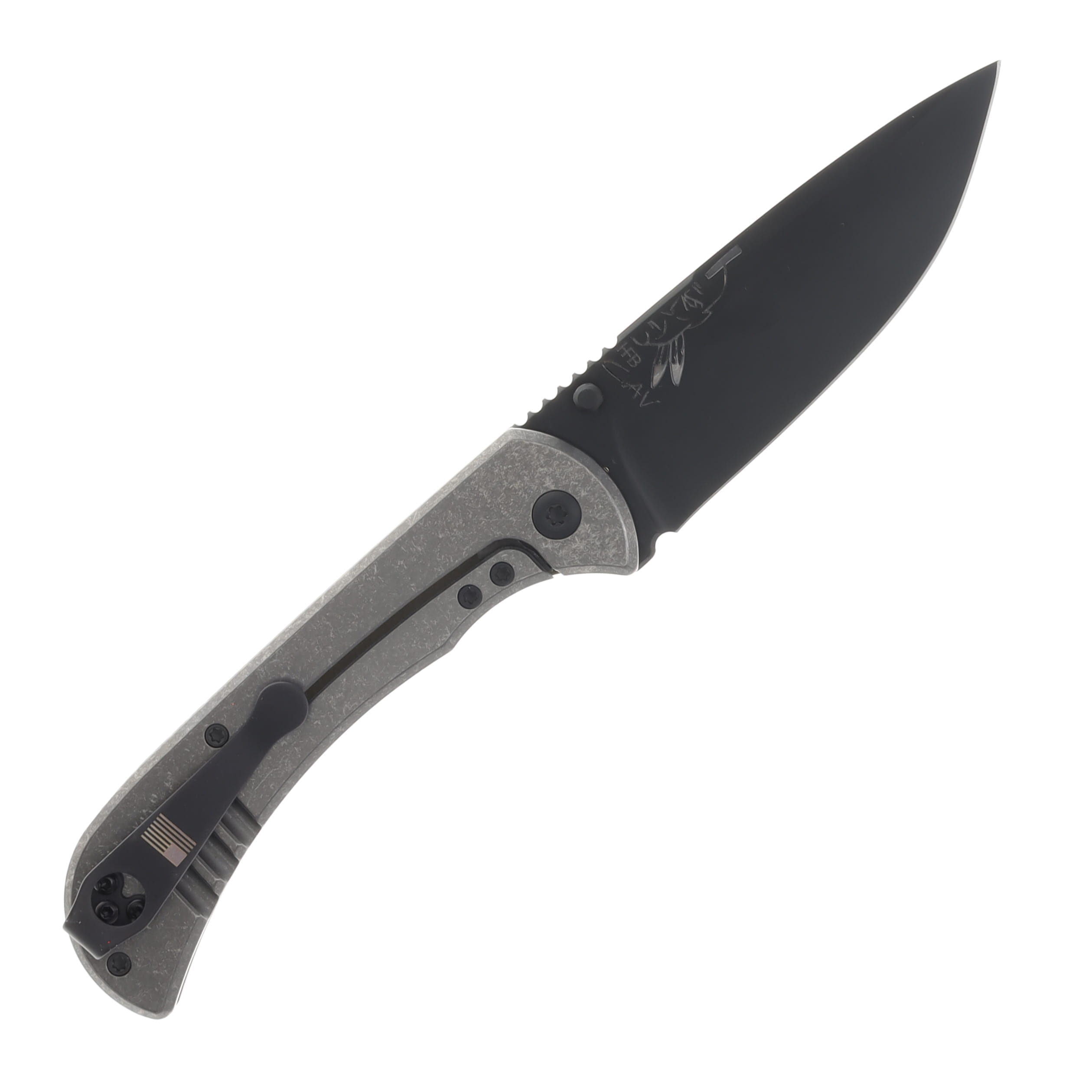 Half Face Blades Cav Folder - OD Green G10, Armor Black Cerakote Blade, Textured Grip, TI Frame. HFCAVFLDTXTODBK View 2