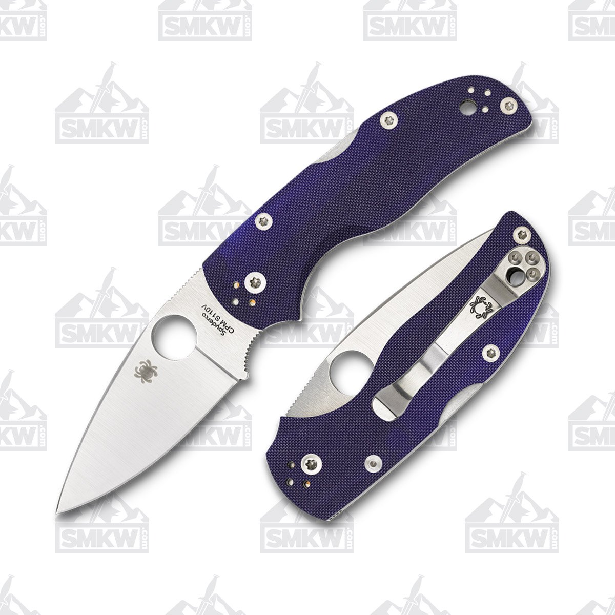 Spyderco Native 5 Folding Knife Blue 2.98 Inch Plain Satin Leaf SPC41GPDBL5 View 1